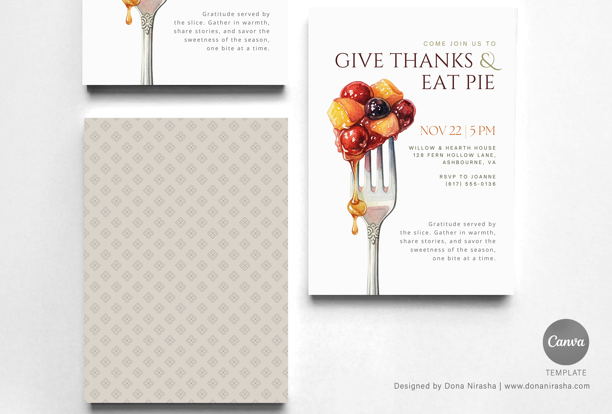 Thanksgiving | Friendsgiving | Fall Fete Canva Invitation - Temp 21
