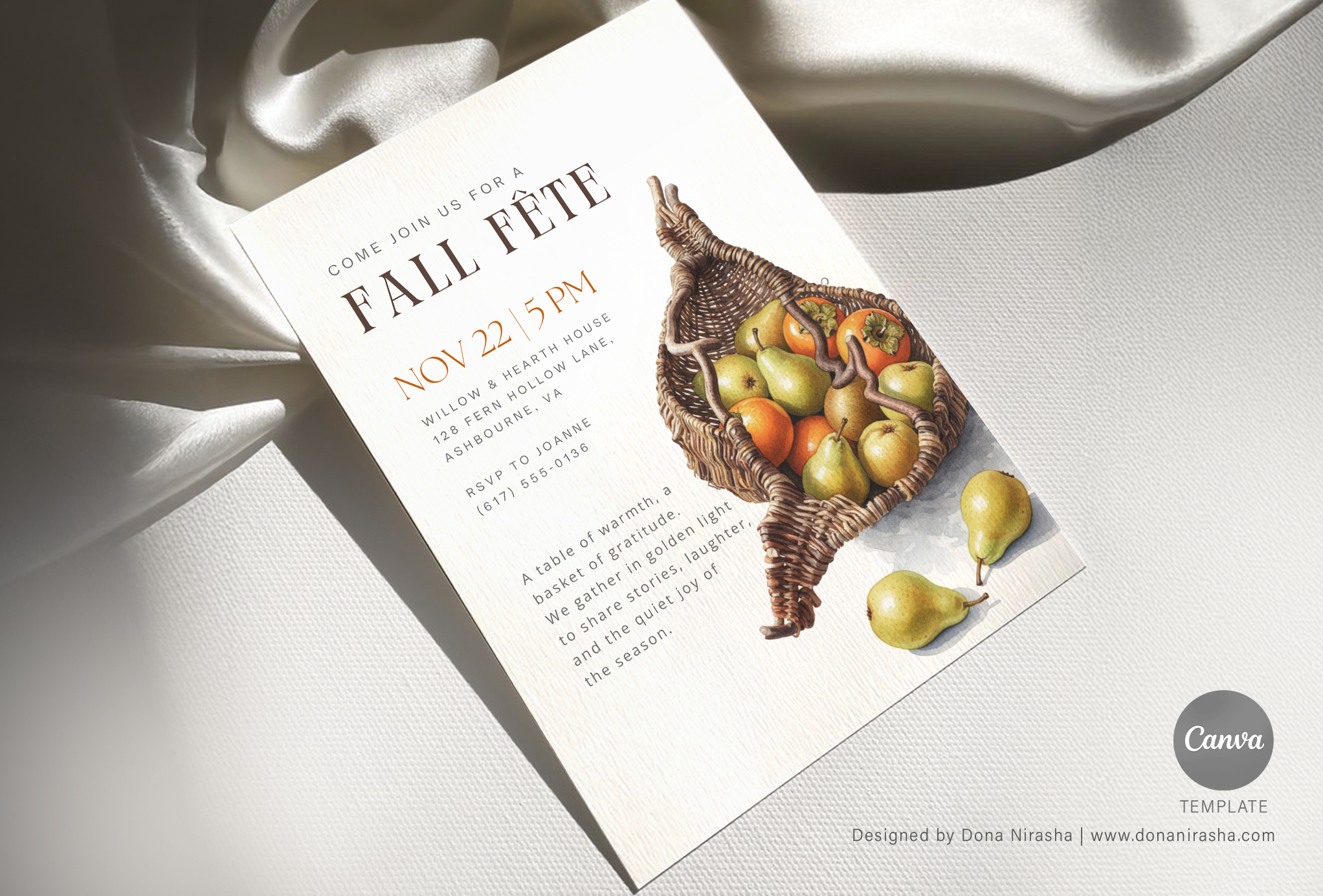 Thanksgiving | Friendsgiving | Fall Fete Canva Invitation - Temp 20