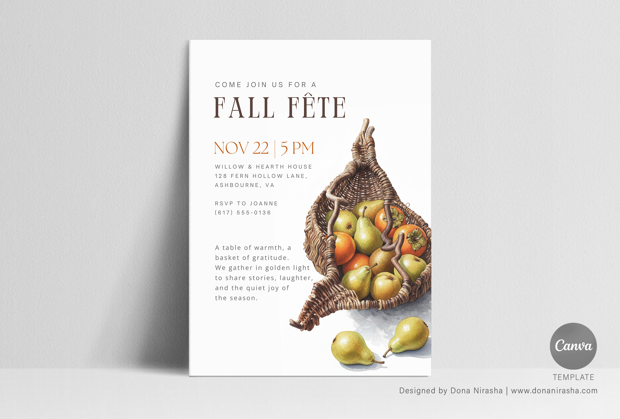 Thanksgiving | Friendsgiving | Fall Fete Canva Invitation - Temp 20