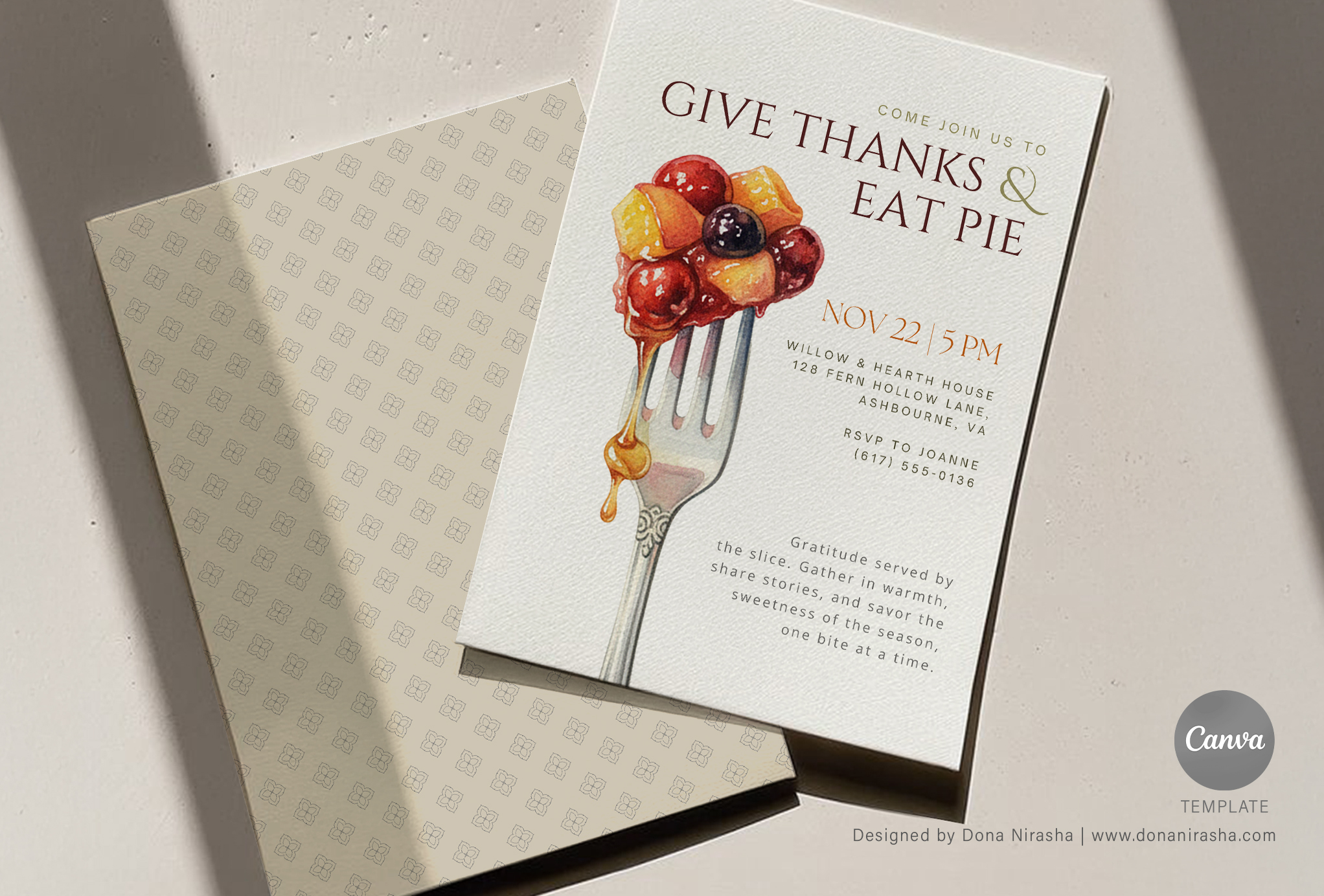 Thanksgiving | Friendsgiving | Fall Fete Canva Invitation - Temp 21