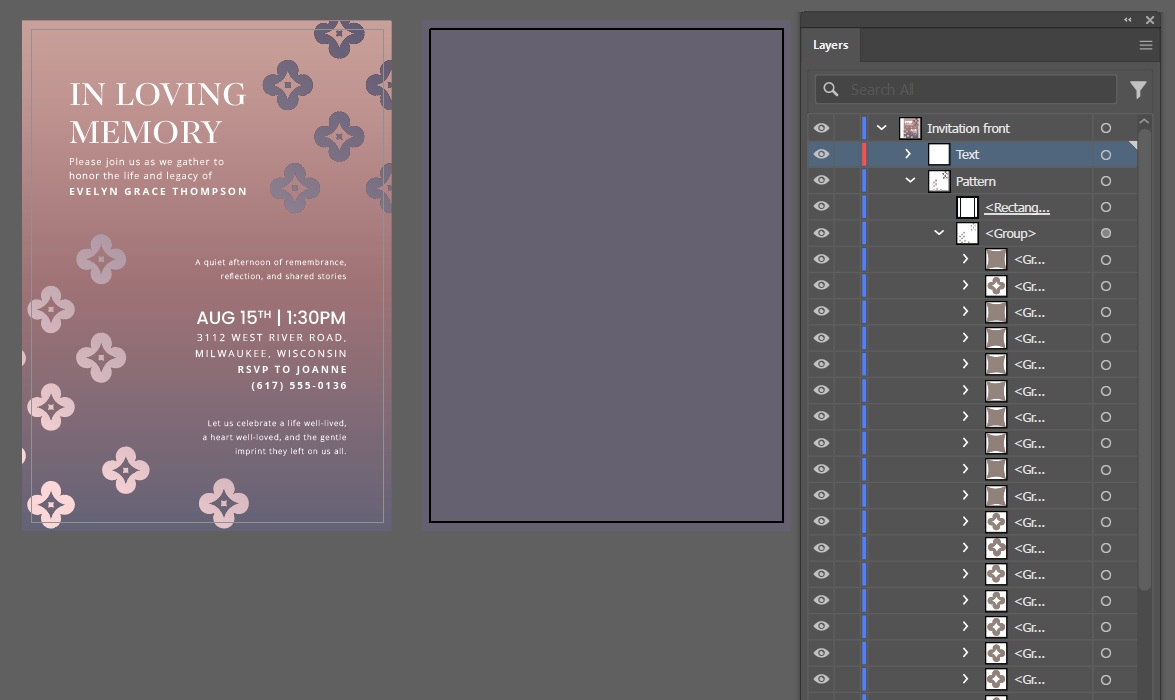 Memorial, intimate gathering invitation | Adobe Illustrator Invitation Template - 36