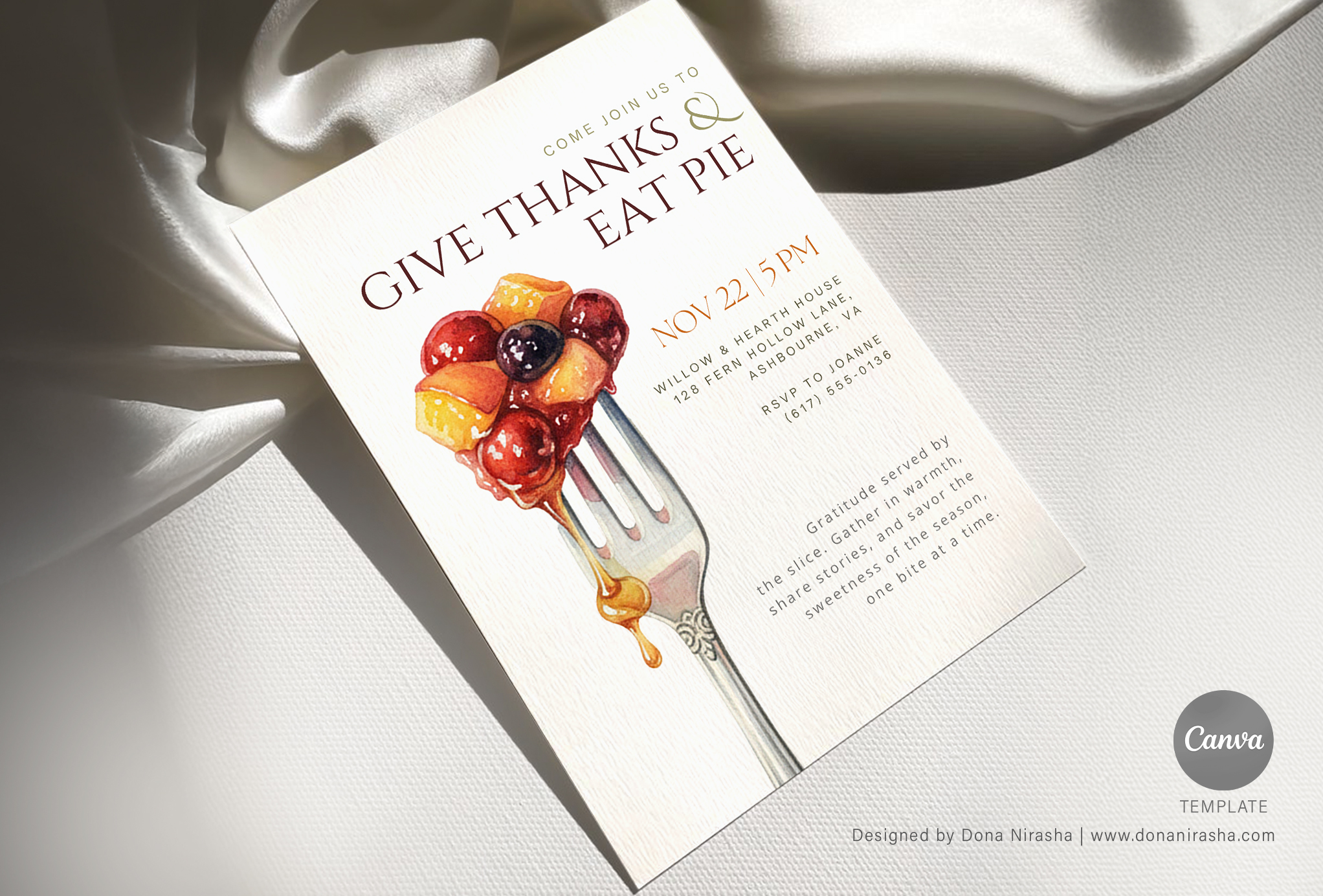 Thanksgiving | Friendsgiving | Fall Fete Canva Invitation - Temp 21
