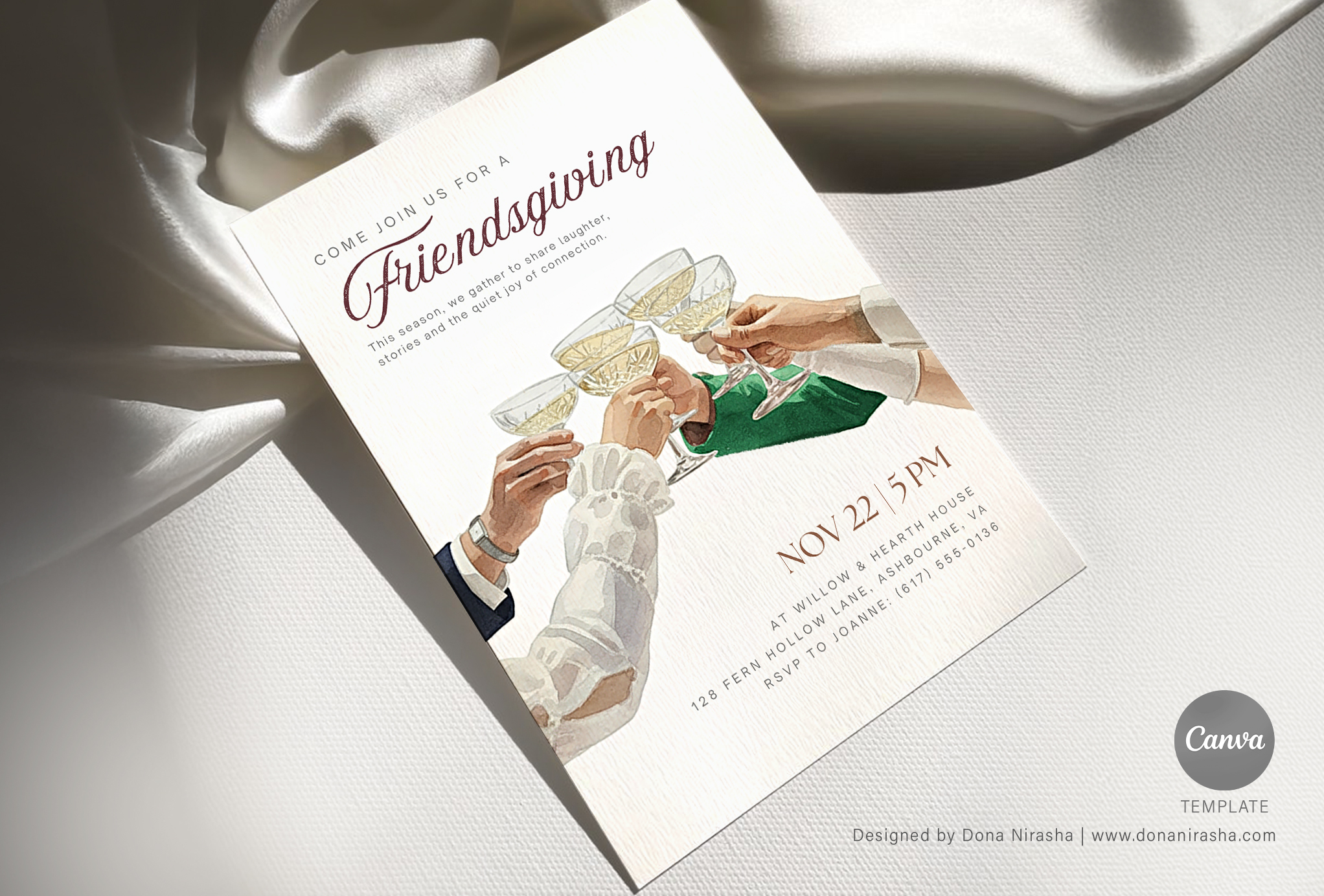 Thanksgiving | Friendsgiving | Fall Fete Canva Invitation - Temp 19