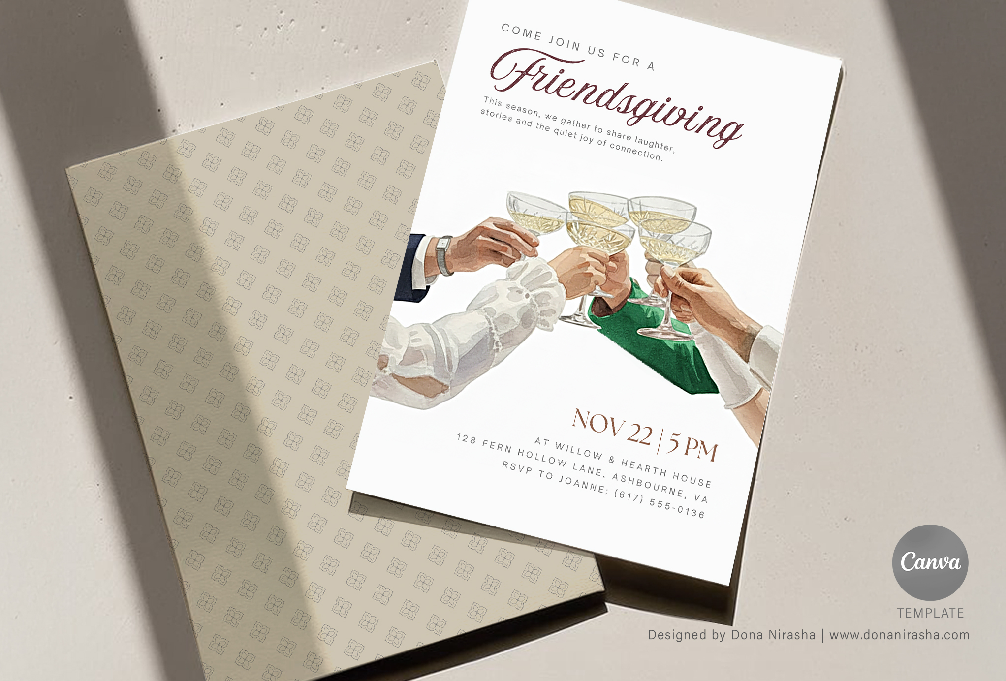 Thanksgiving | Friendsgiving | Fall Fete Canva Invitation - Temp 19