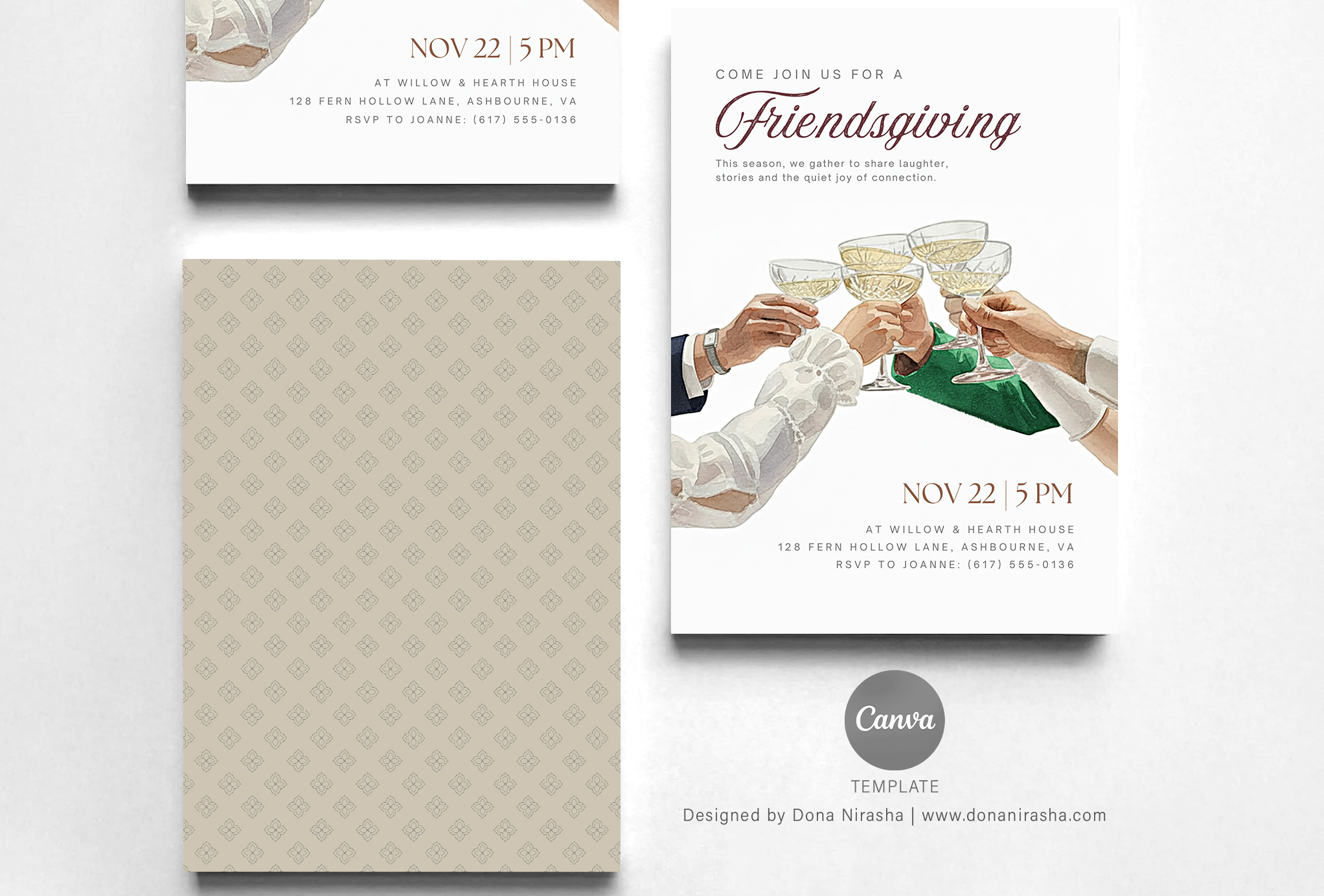 Thanksgiving | Friendsgiving | Fall Fete Canva Invitation - Temp 19