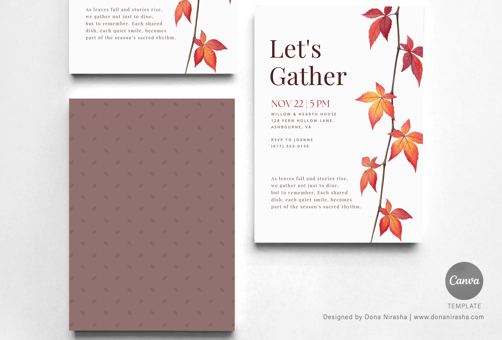 Thanksgiving | Friendsgiving | Fall Fete Canva Invitation - Temp 22