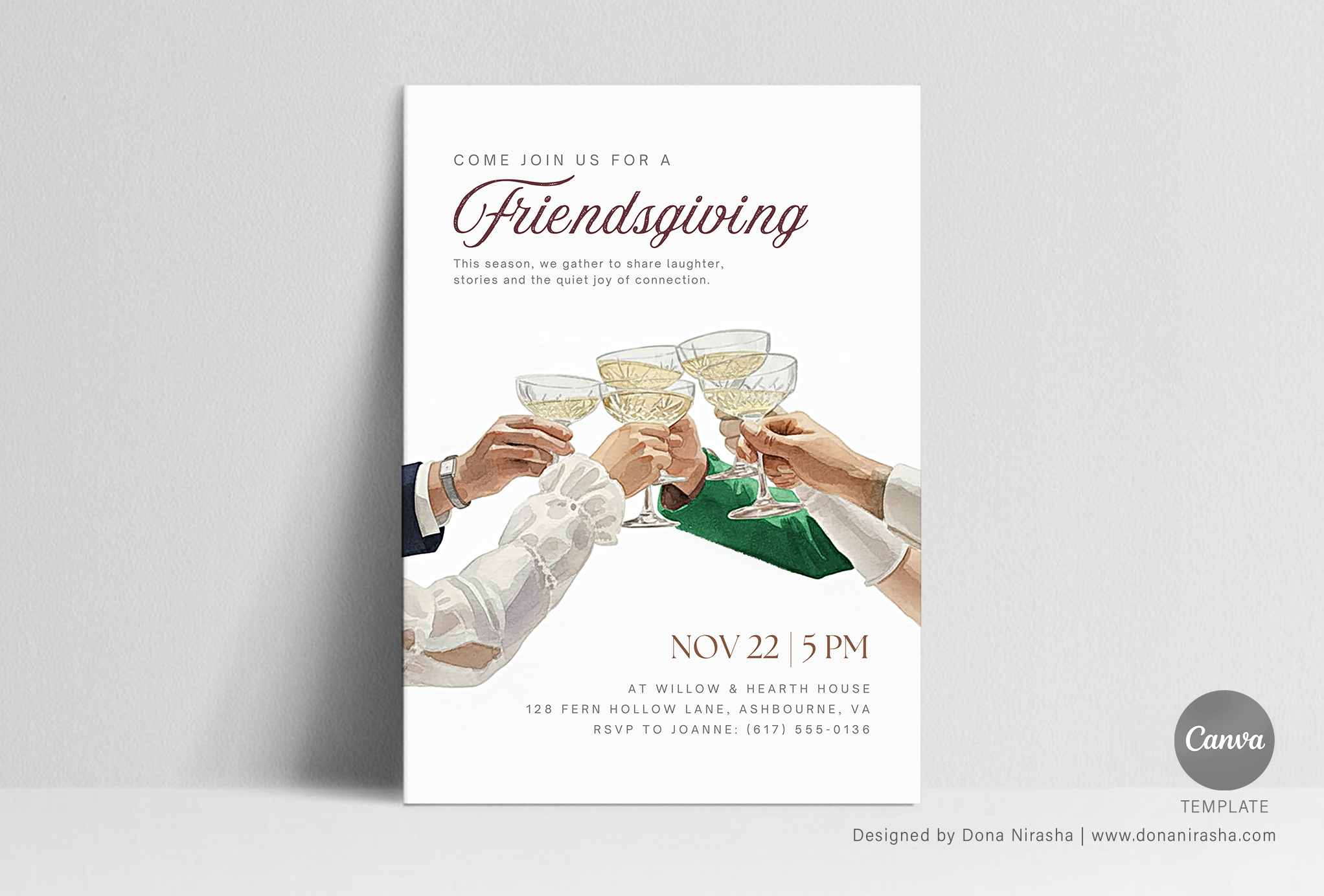 Thanksgiving | Friendsgiving | Fall Fete Canva Invitation - Temp 19