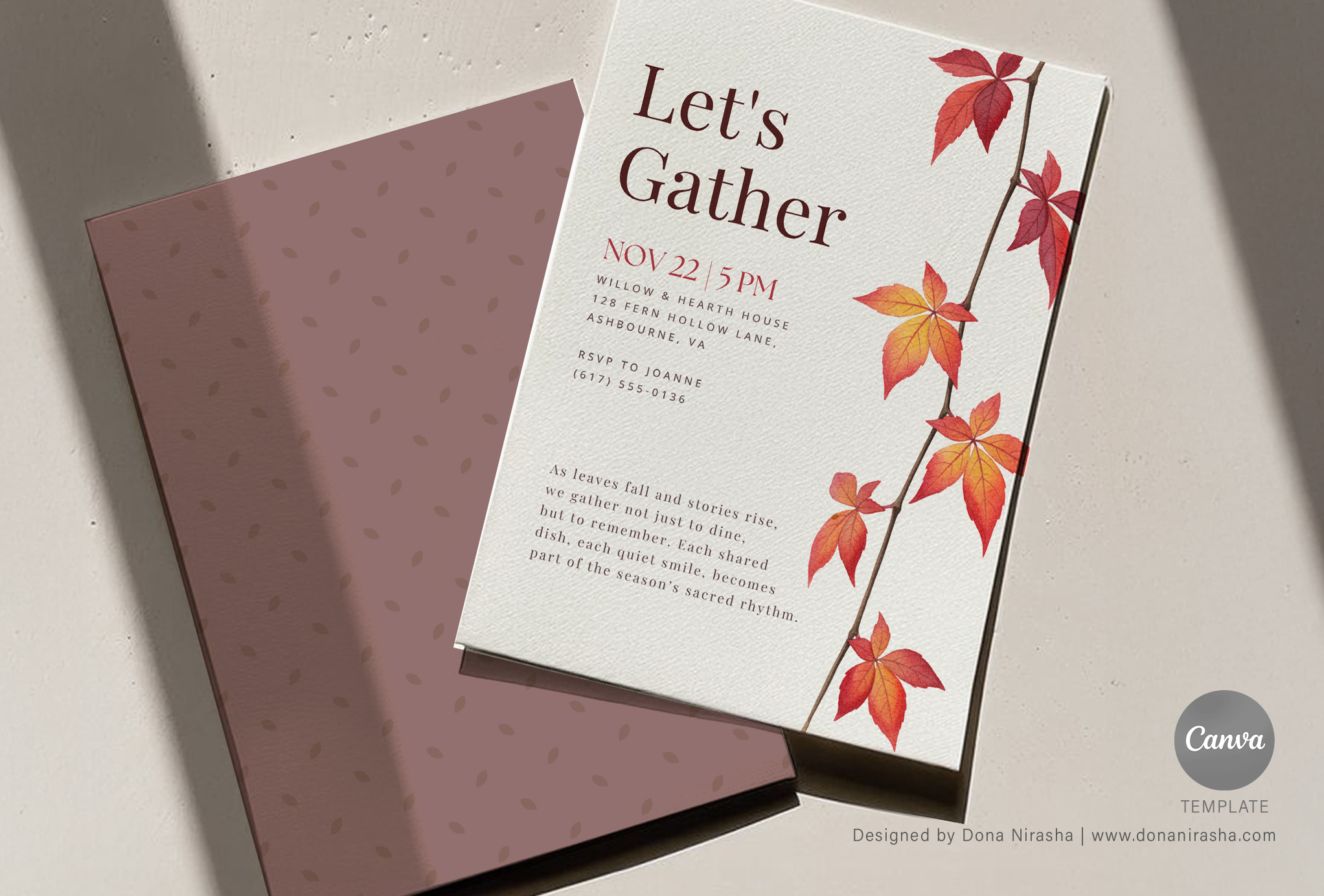 Thanksgiving | Friendsgiving | Fall Fete Canva Invitation - Temp 22