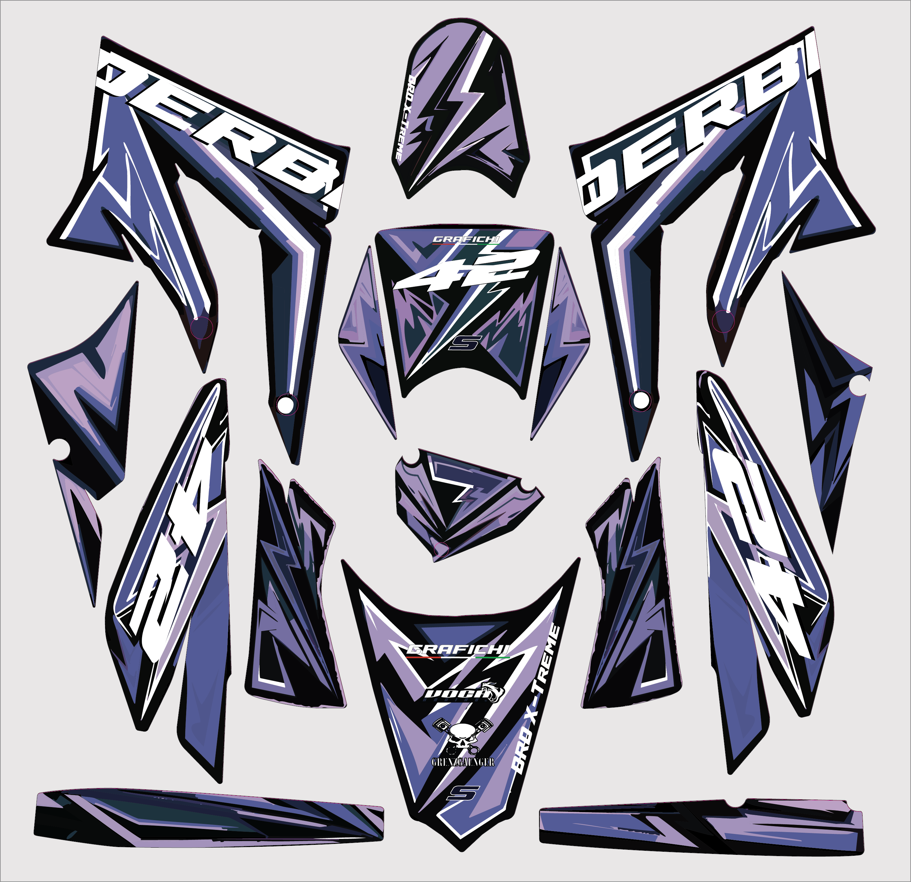 Purple Graphic Kit | Derbi DRD Xtreme | 2011-2017