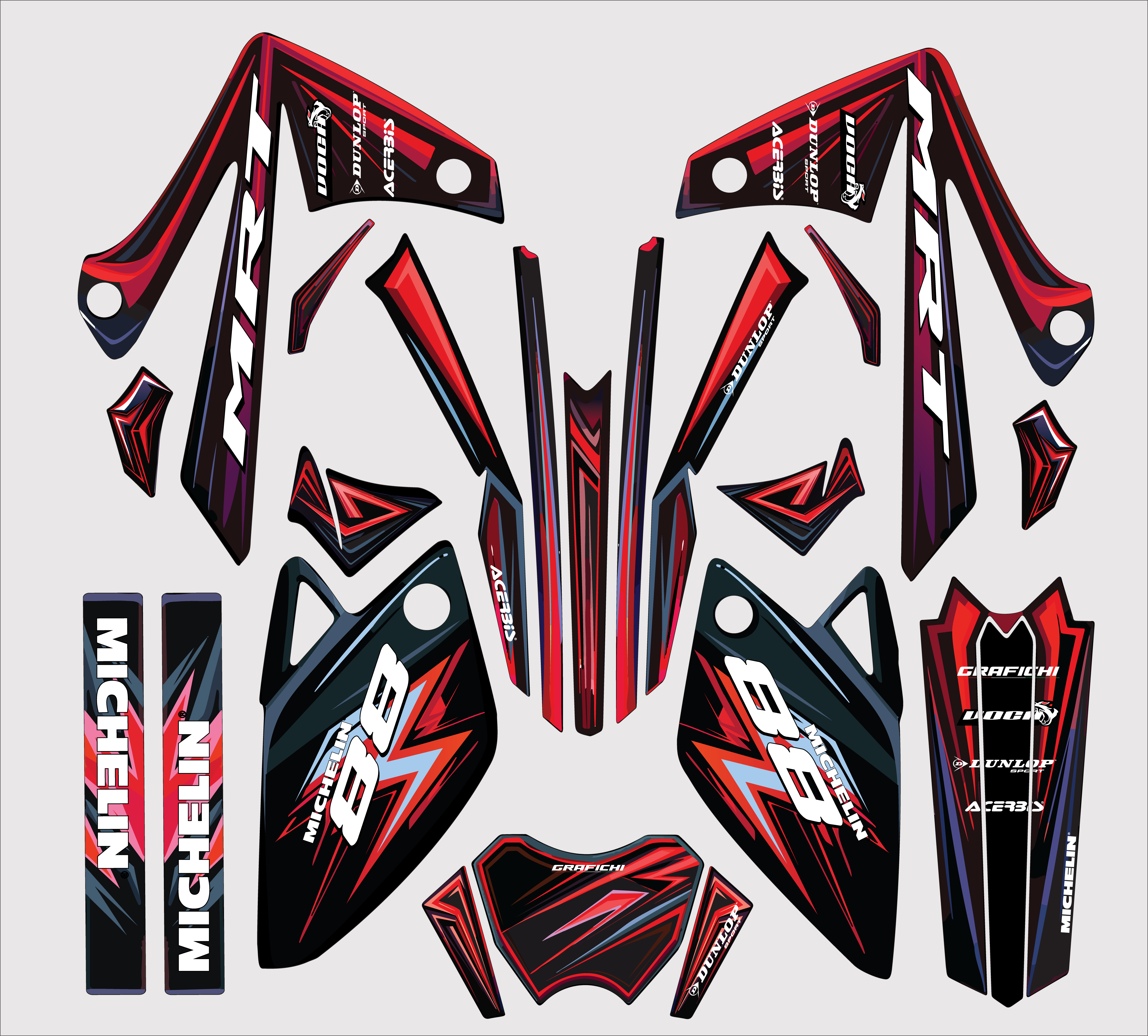 Red Graphic Kit | Rieju Mrt 50 | 2009-2021