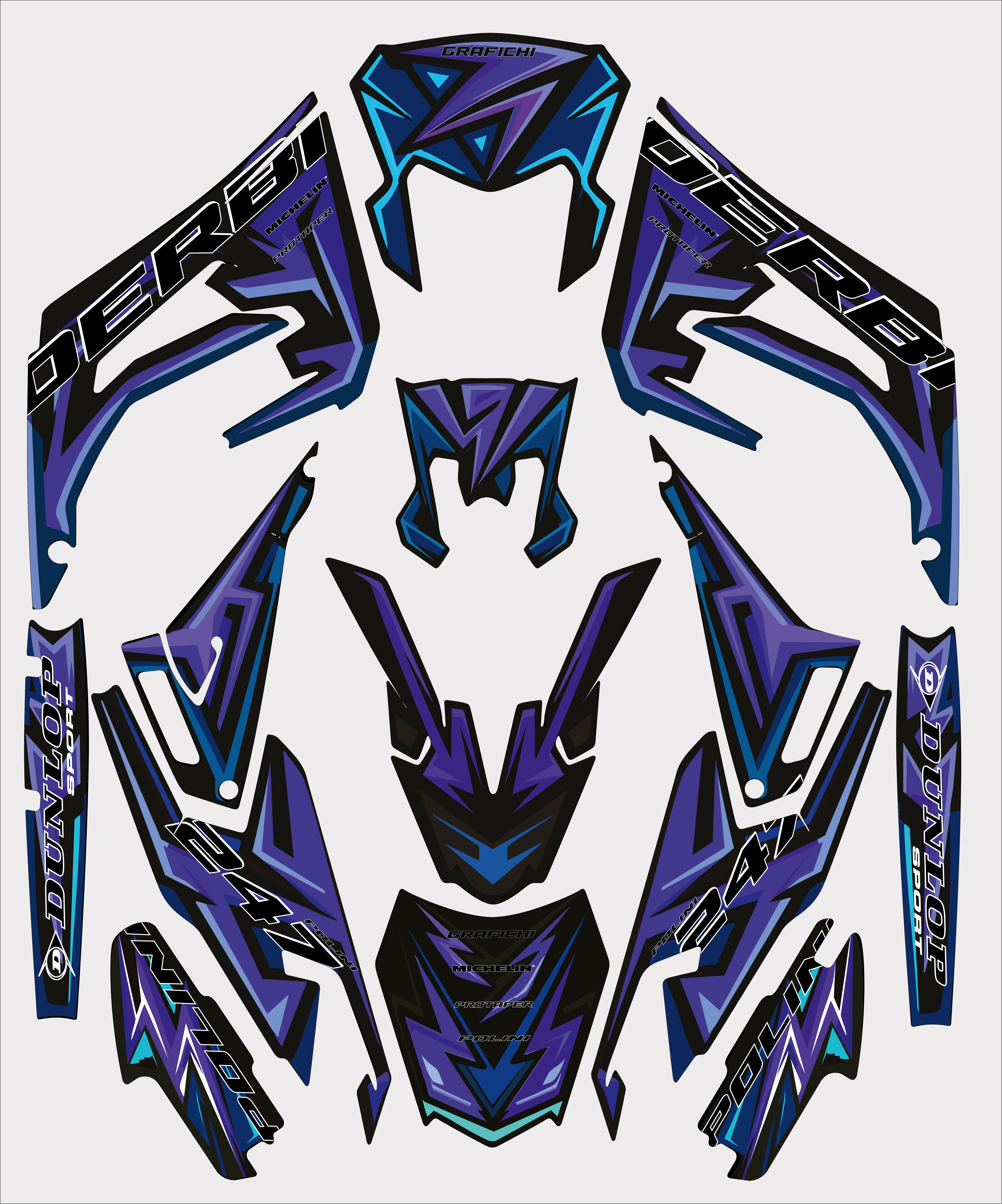 Purple Derbi Senda Graphic Kit | 2018-2023