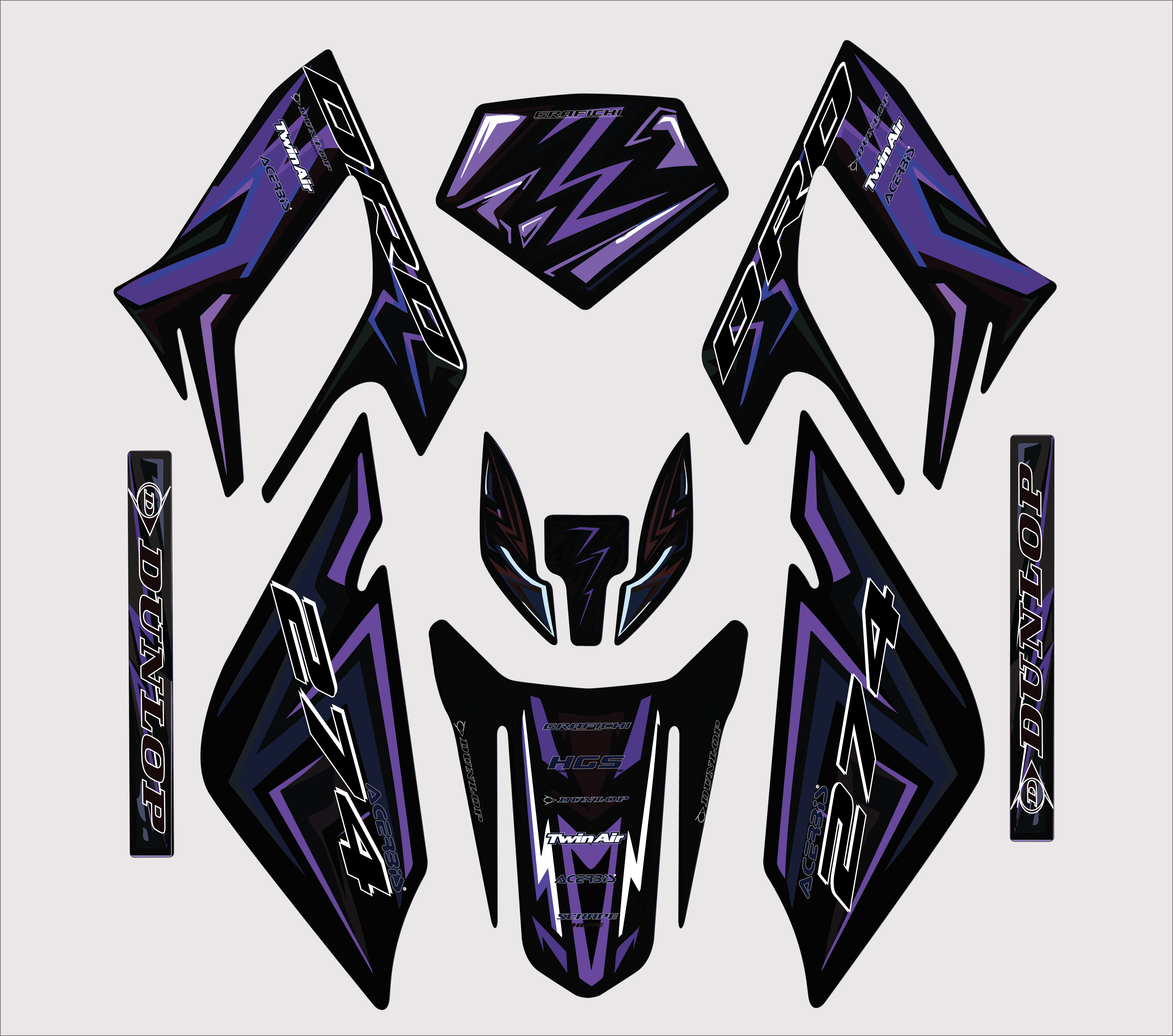Dark Purple Derbi DRD Racing Graphic Kit | 2004-2010 