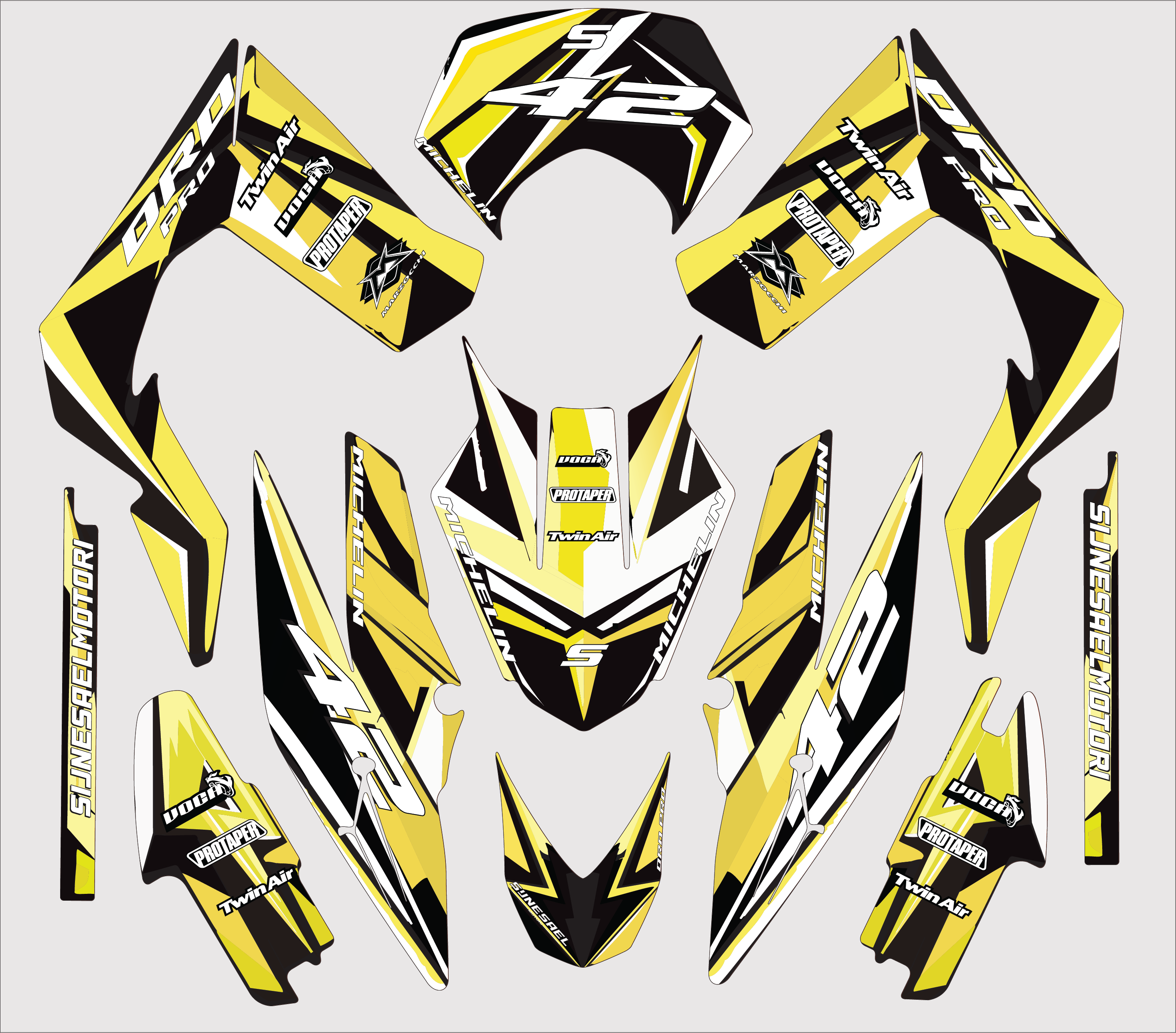 Yellow Graphic Kit Derbi DRD Pro | 2006-2014