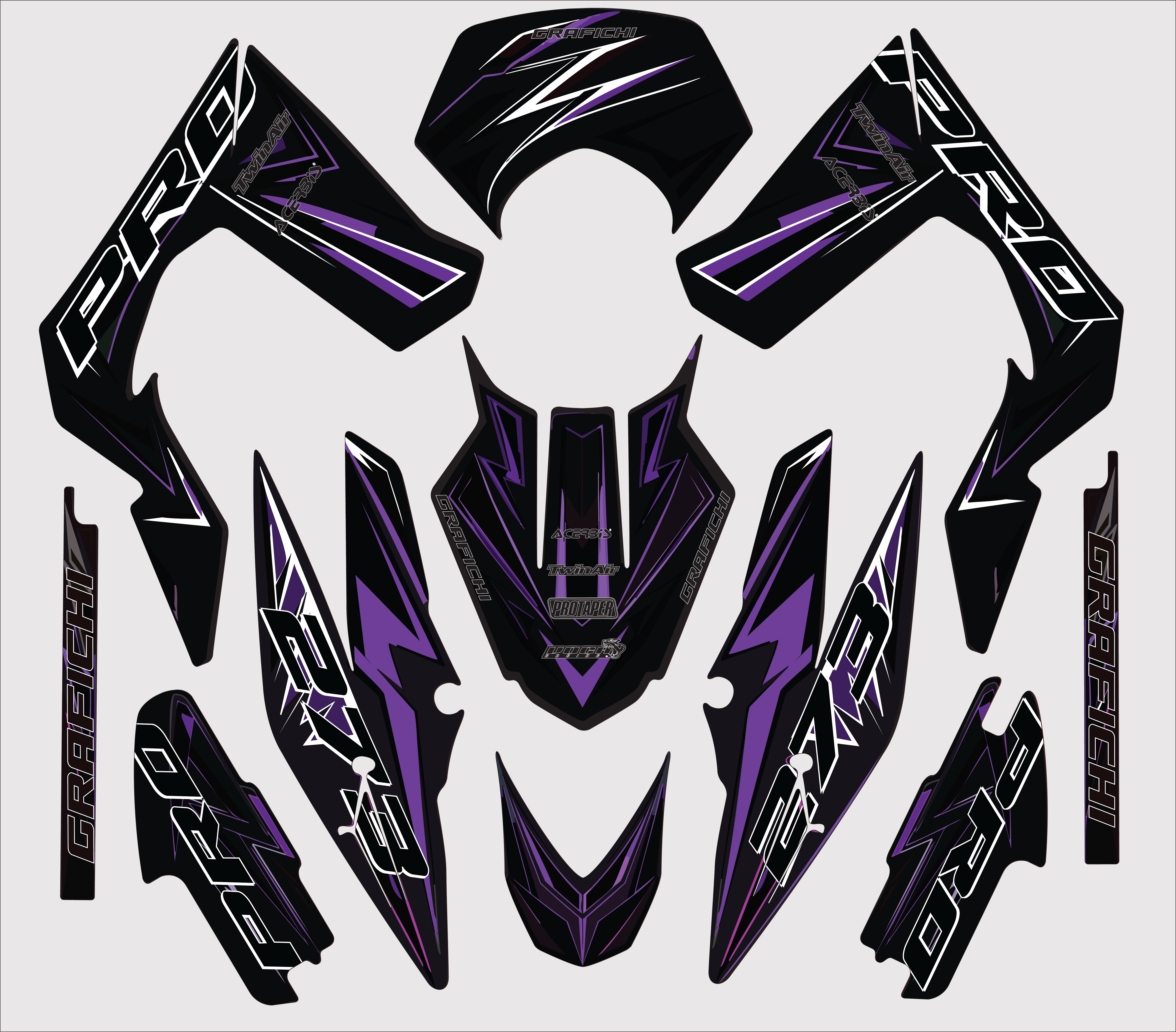 Dark Purple Graphic Kit Derbi DRD Pro | 2006-2014