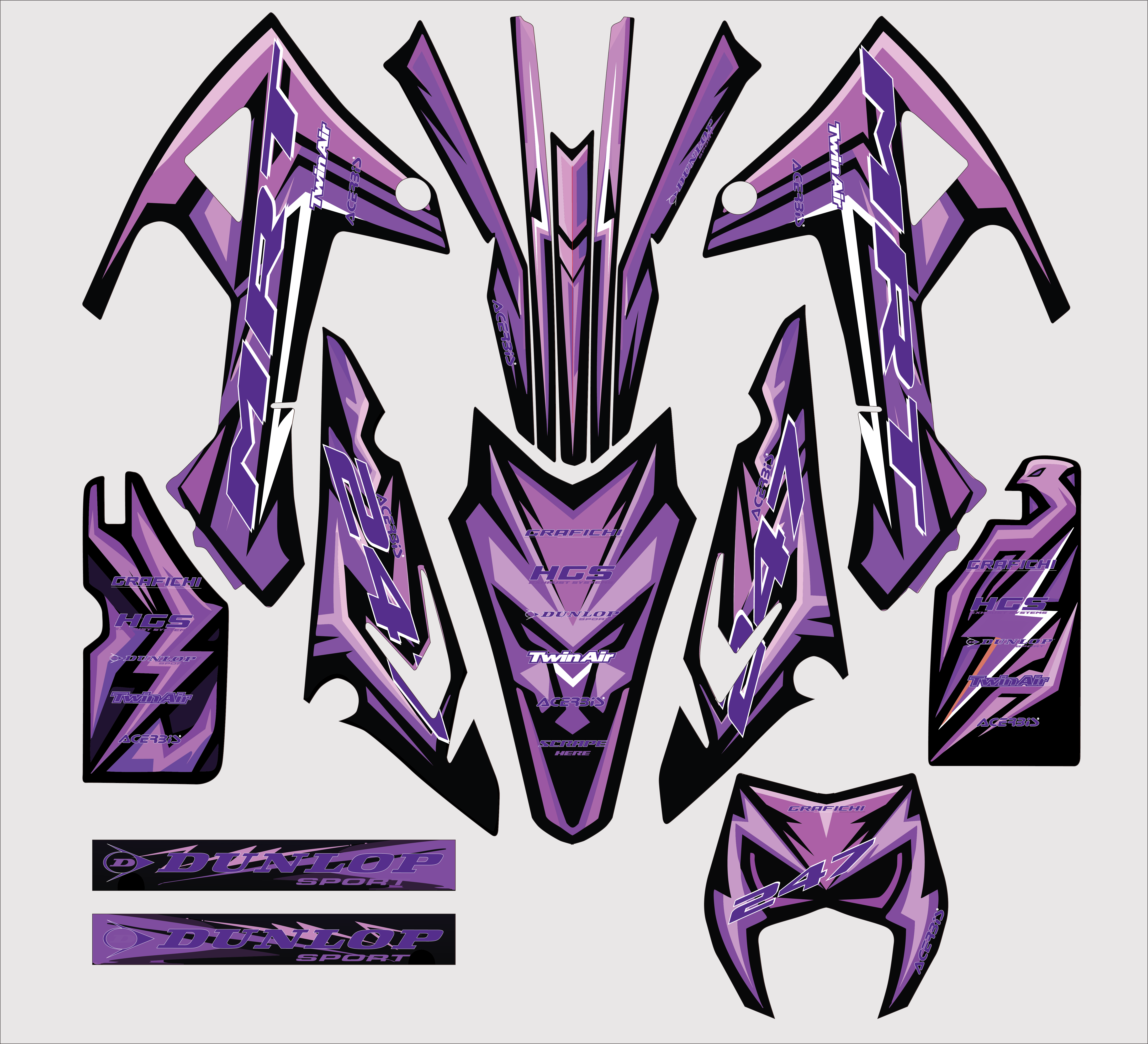 Purple Rieju Mrt 50 Graphic Kit | 2022-2023 