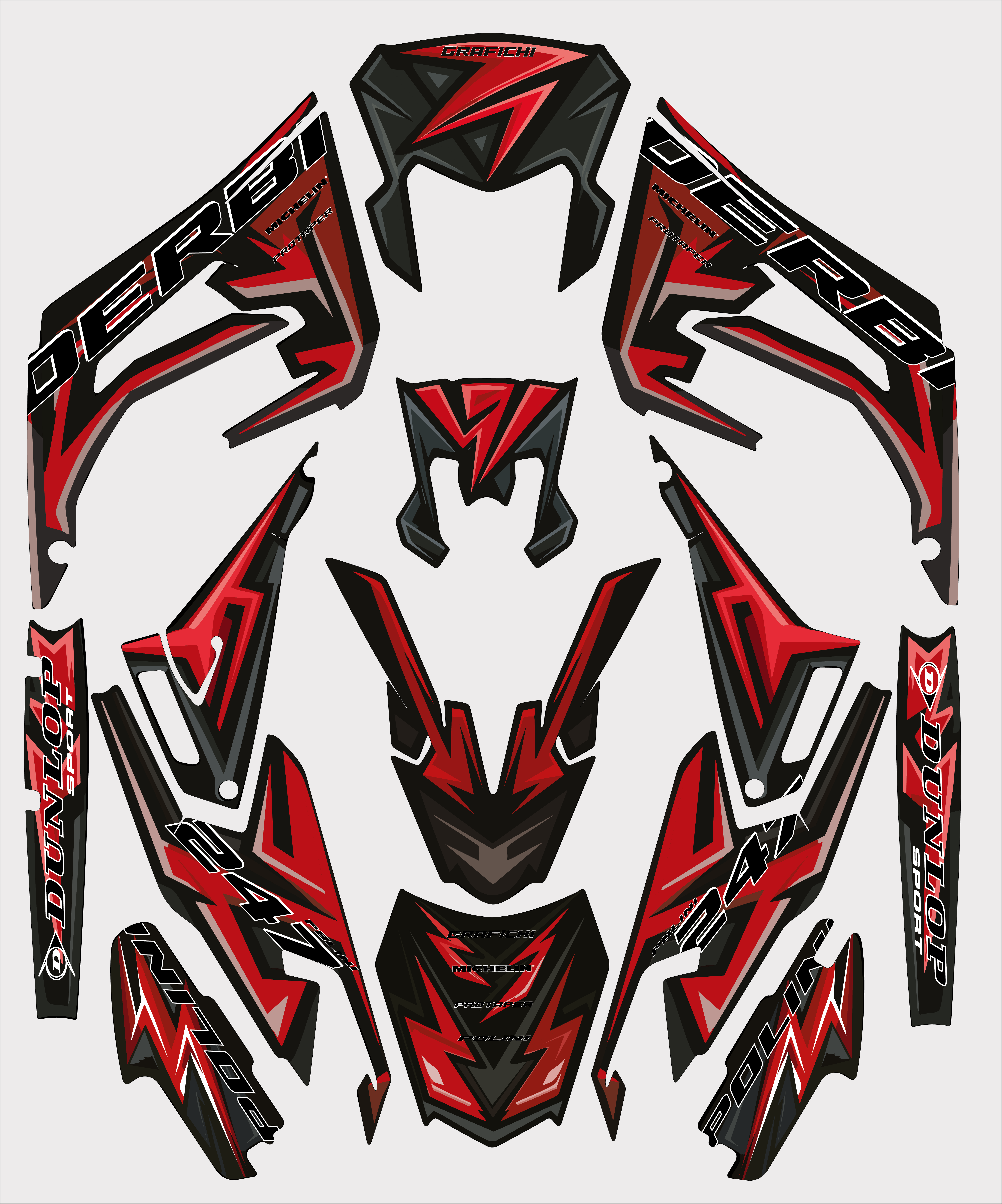 Red Derbi Senda Graphic Kit | 2018-2023