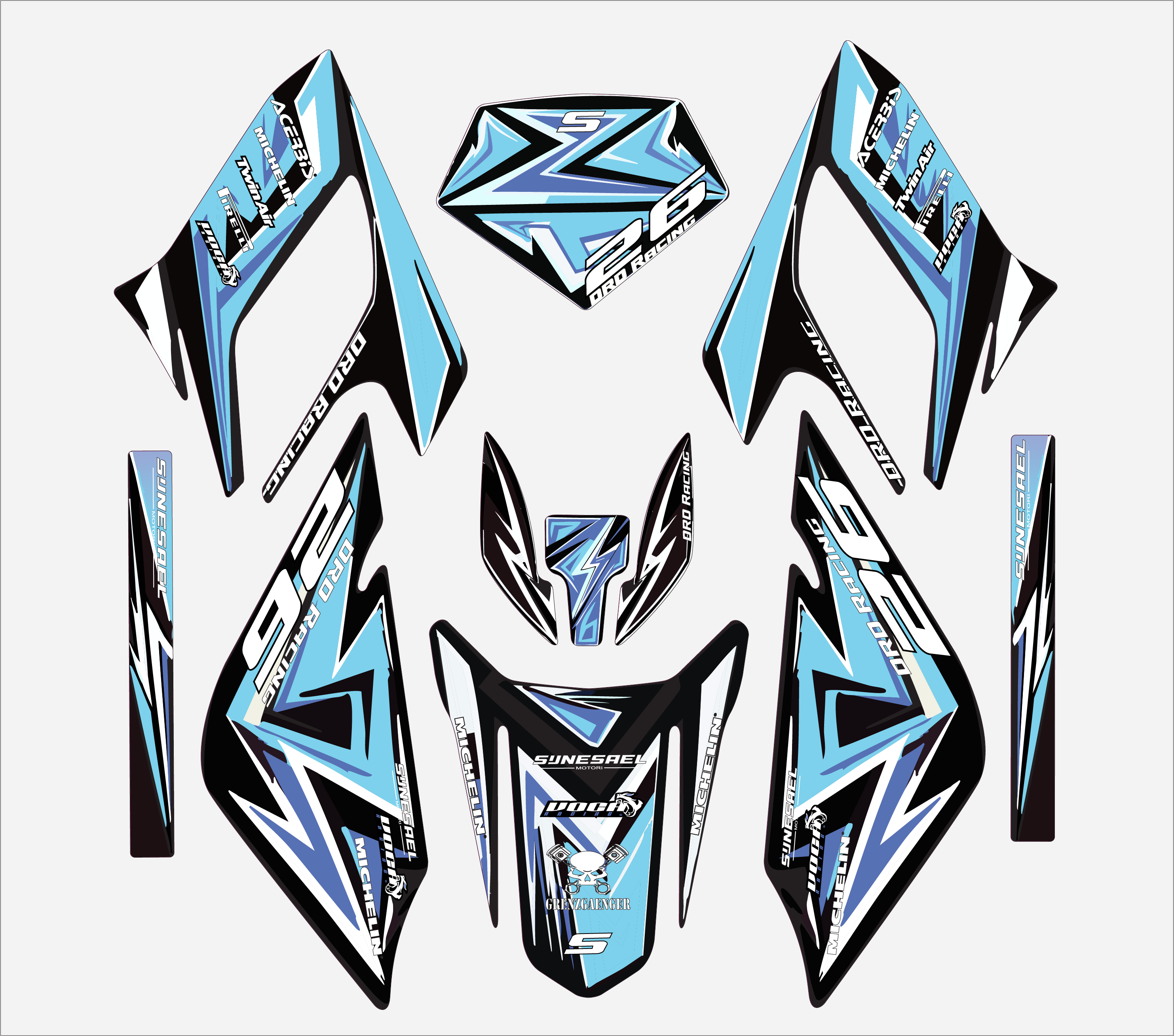 Blue Derbi DRD Racing Graphic Kit | 2004-2010 