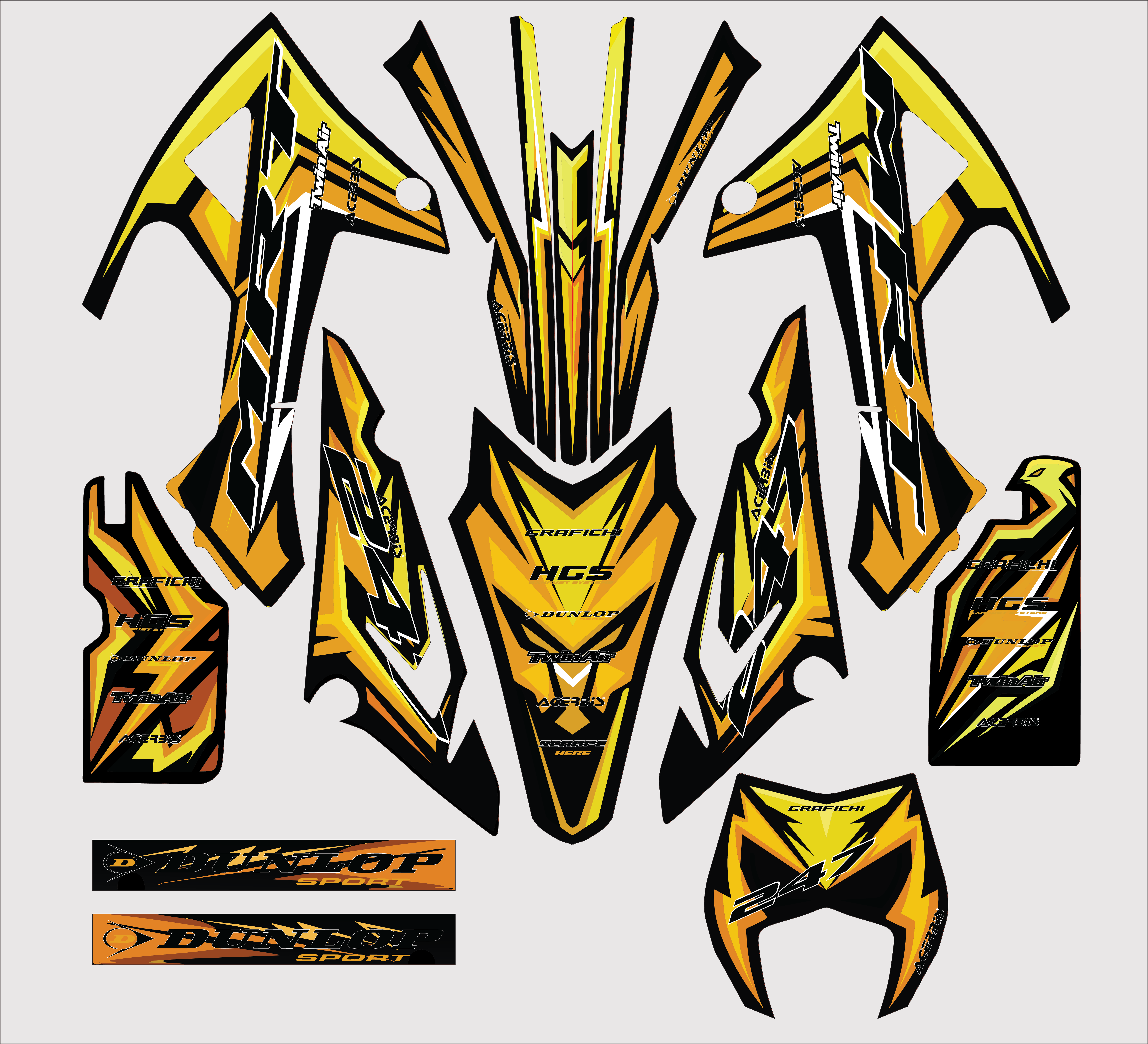 Yellow Rieju Mrt 50 Graphic Kit | 2022-2023 