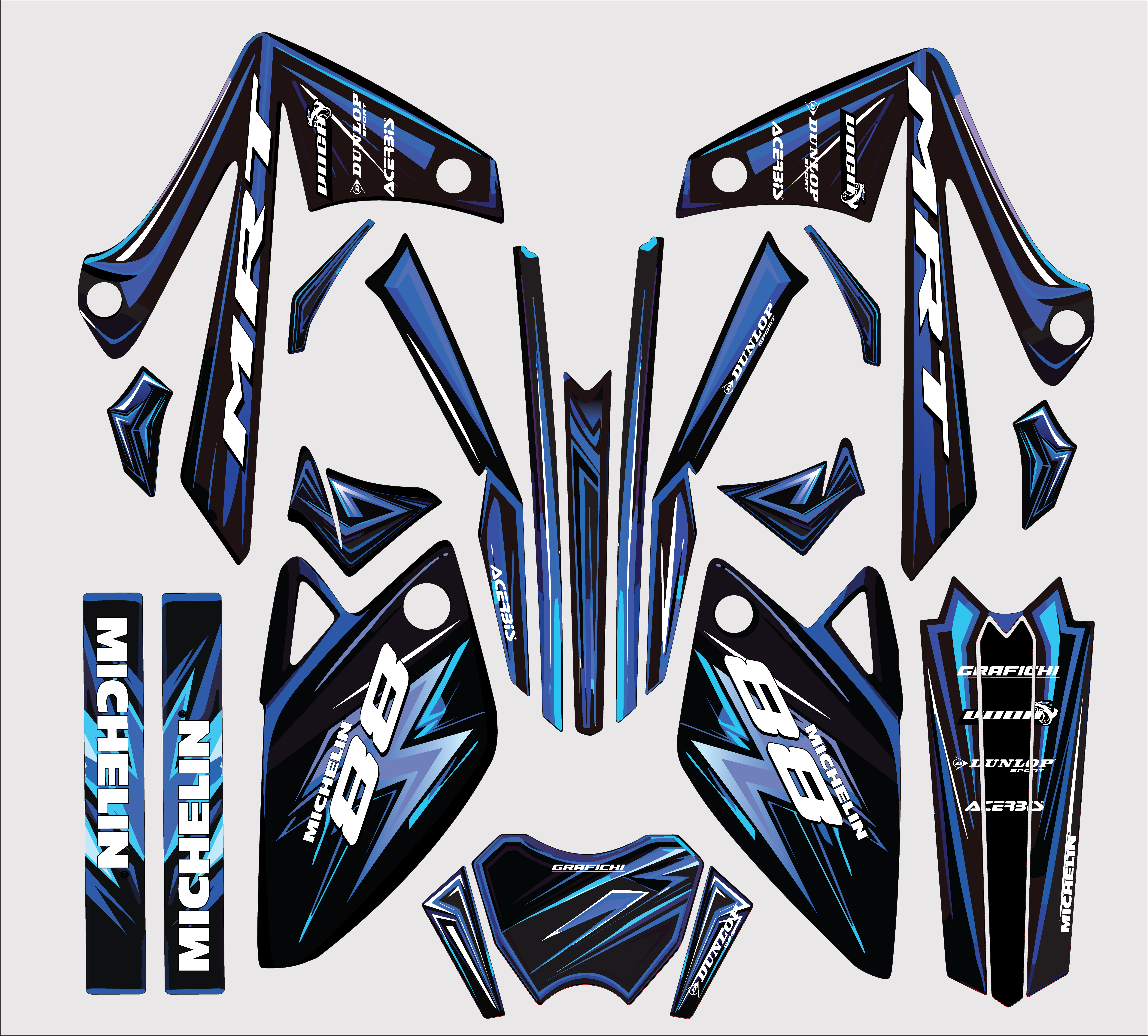 Blue Graphic Kit | Rieju Mrt 50 | 2009-2021