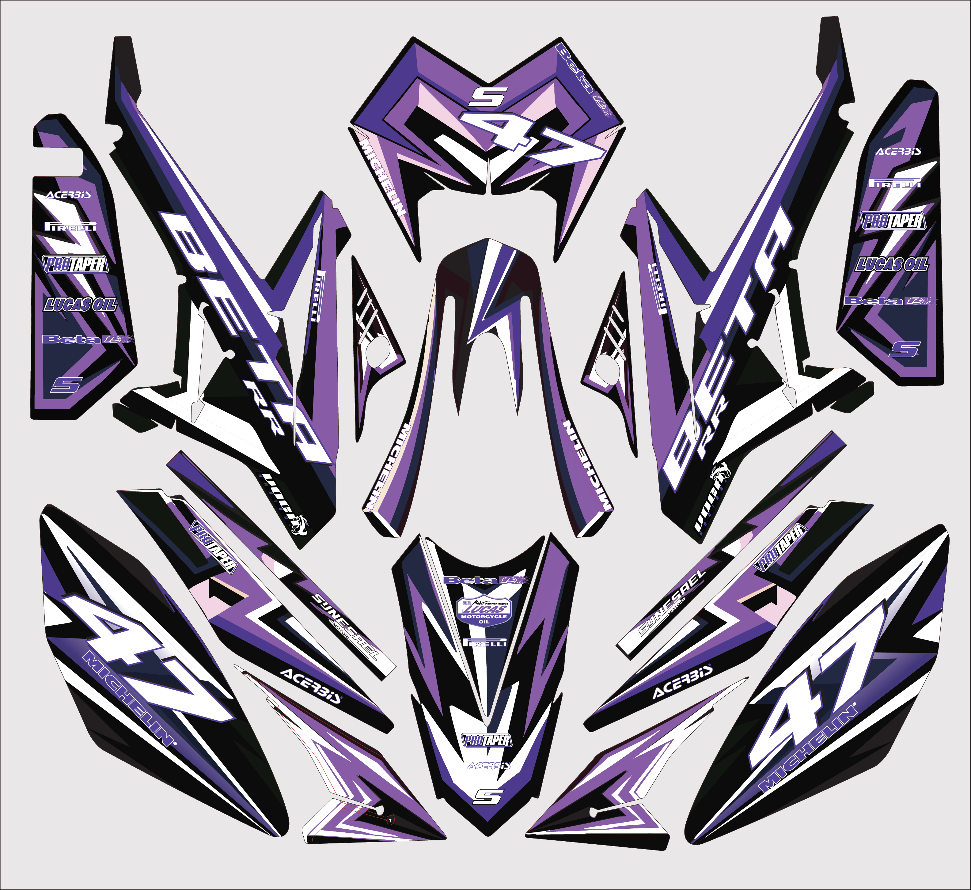 Purple Graphic Kit | Beta RR50 | 2011-2020 