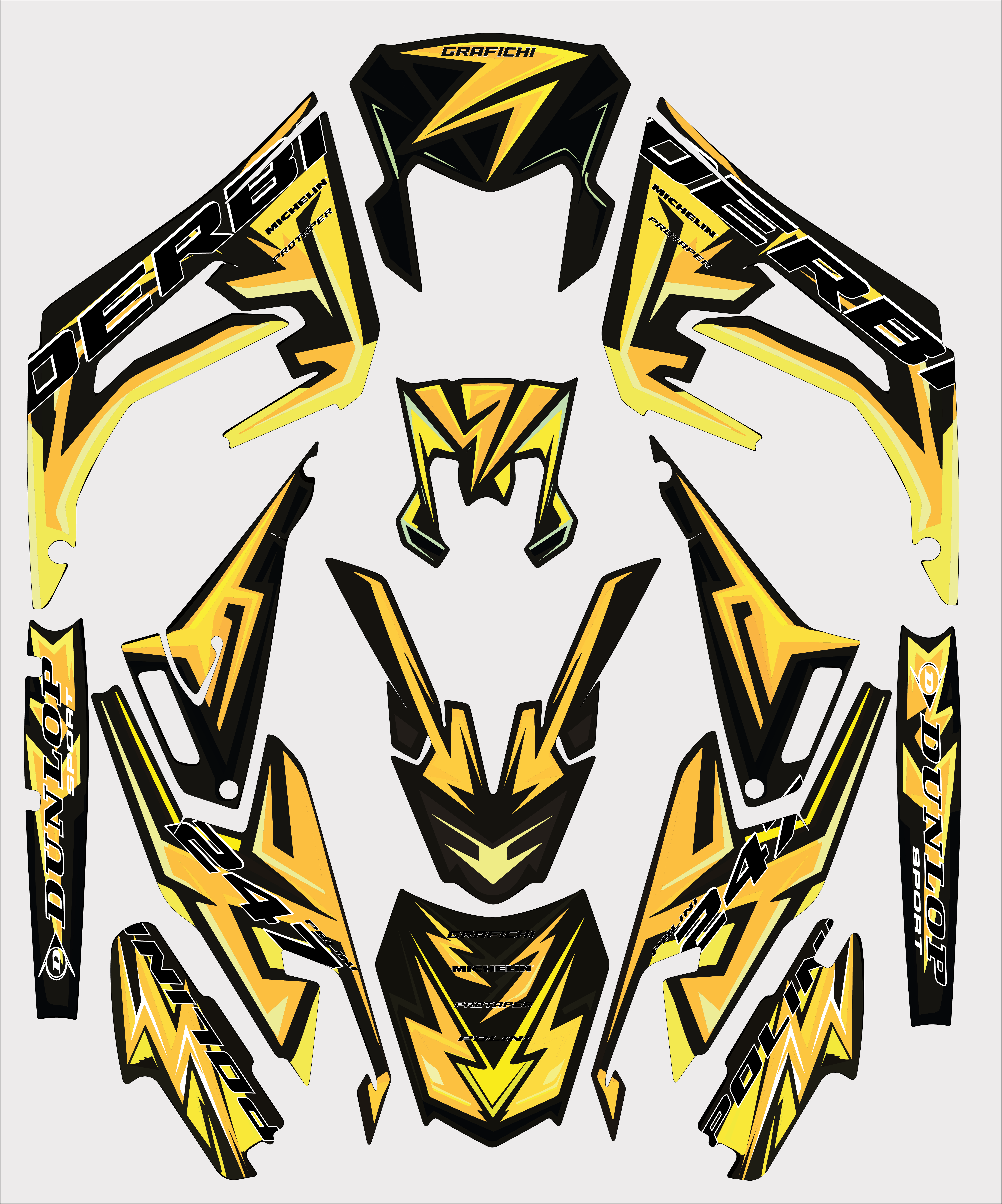 Yellow Derbi Senda Graphic Kit | 2018-2023