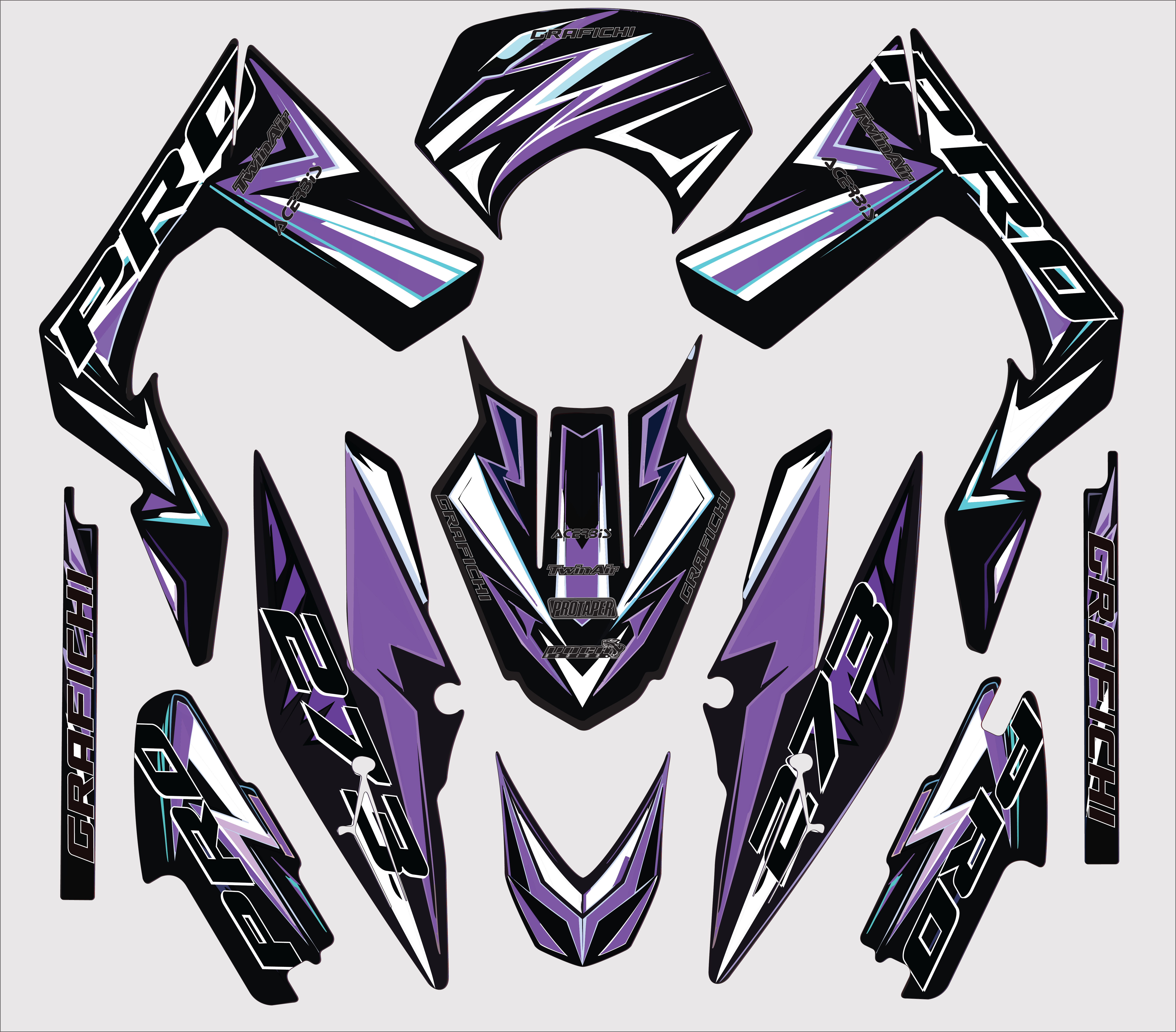 Purple Graphic Kit Derbi DRD Pro | 2006-2014