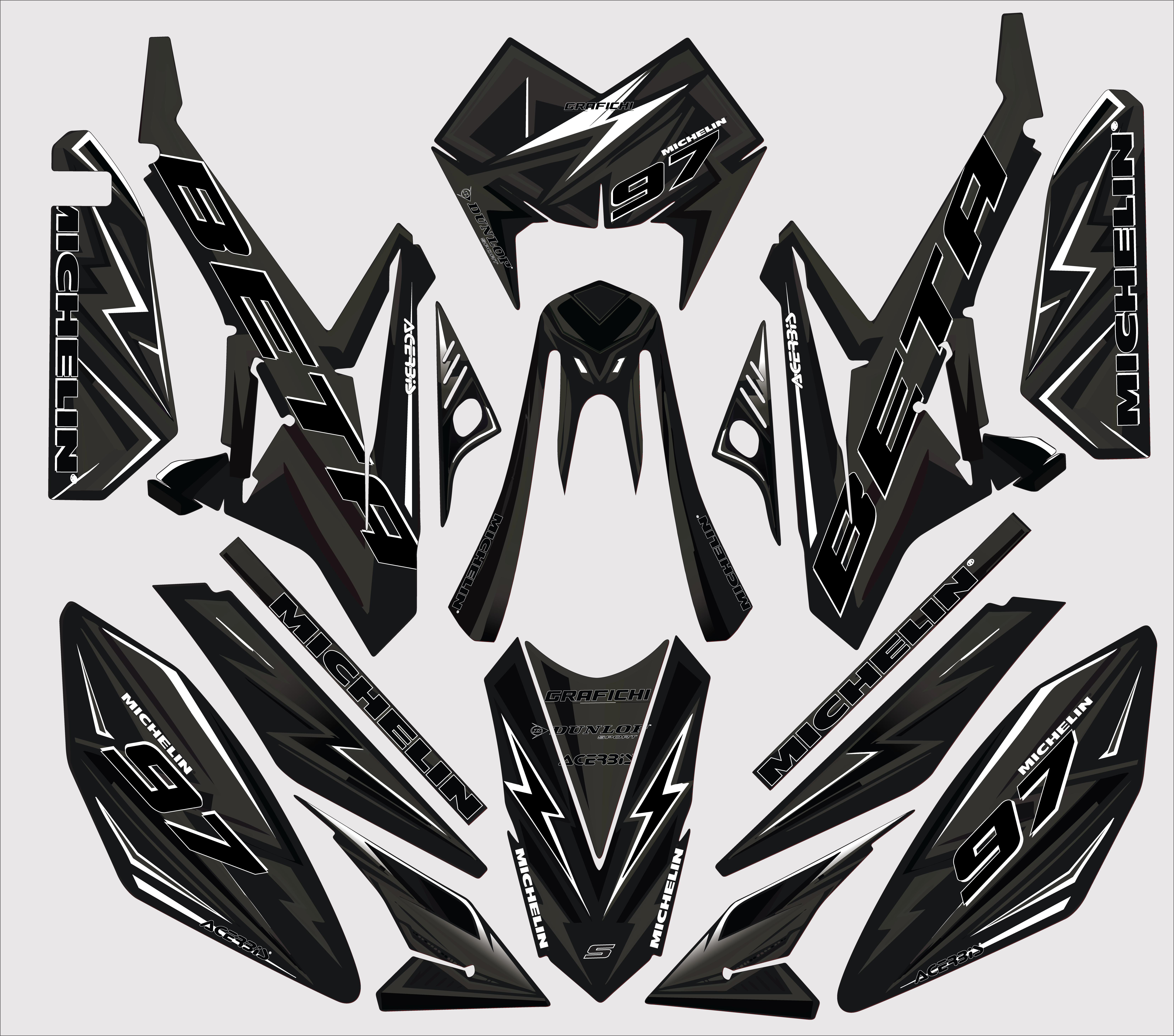 Black Beta RR50 Graphic Kit | 2011-2020 