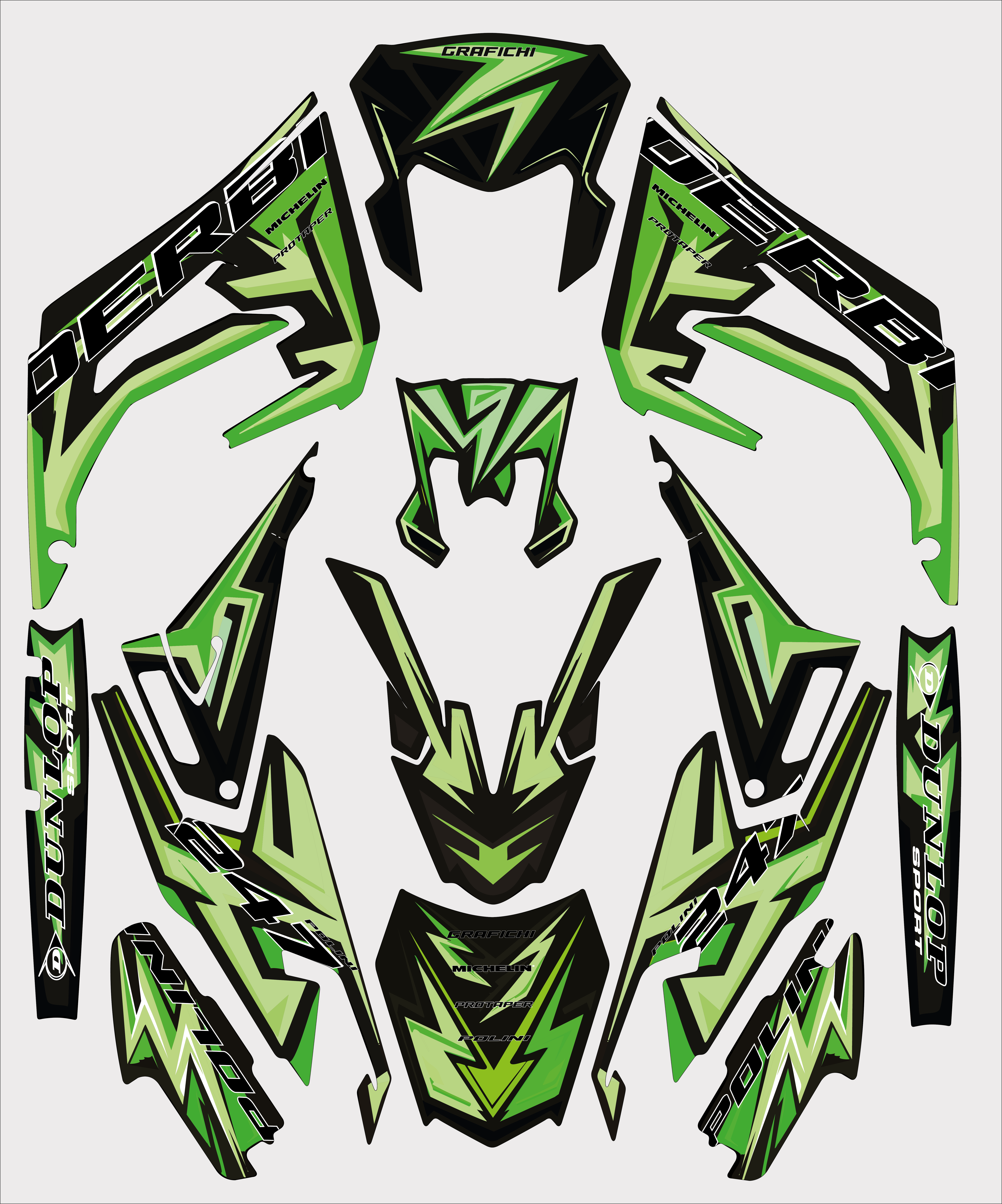 Green Derbi Senda Graphic Kit | 2018-2023