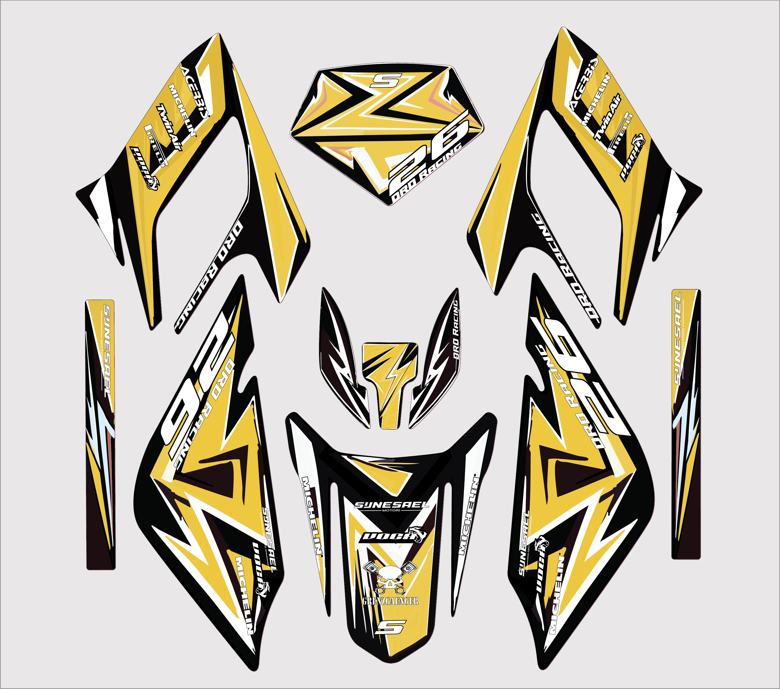 Yellow Derbi DRD Racing Graphic Kit | 2004-2010 