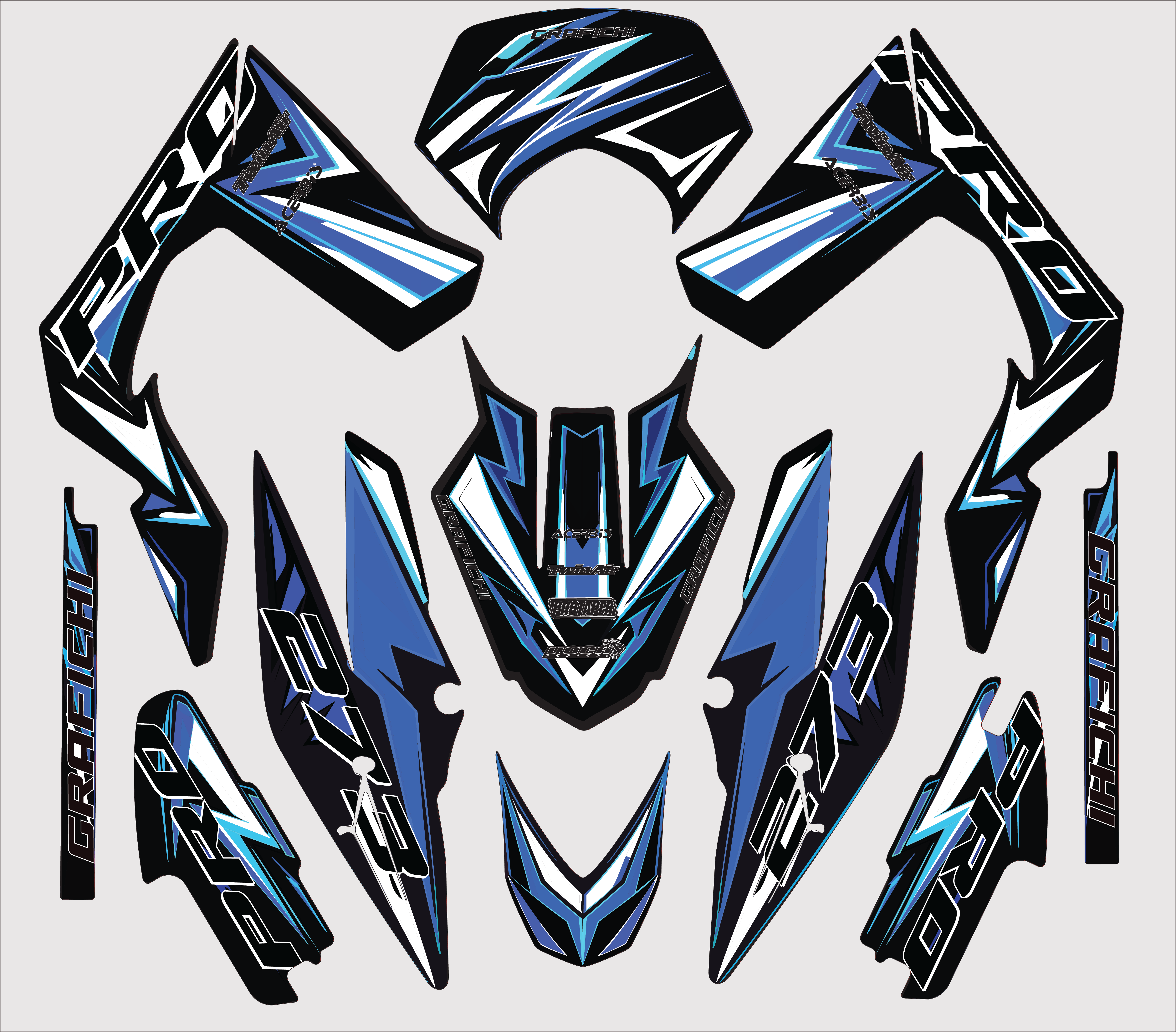 Blue Graphic Kit Derbi DRD Pro | 2006-2014