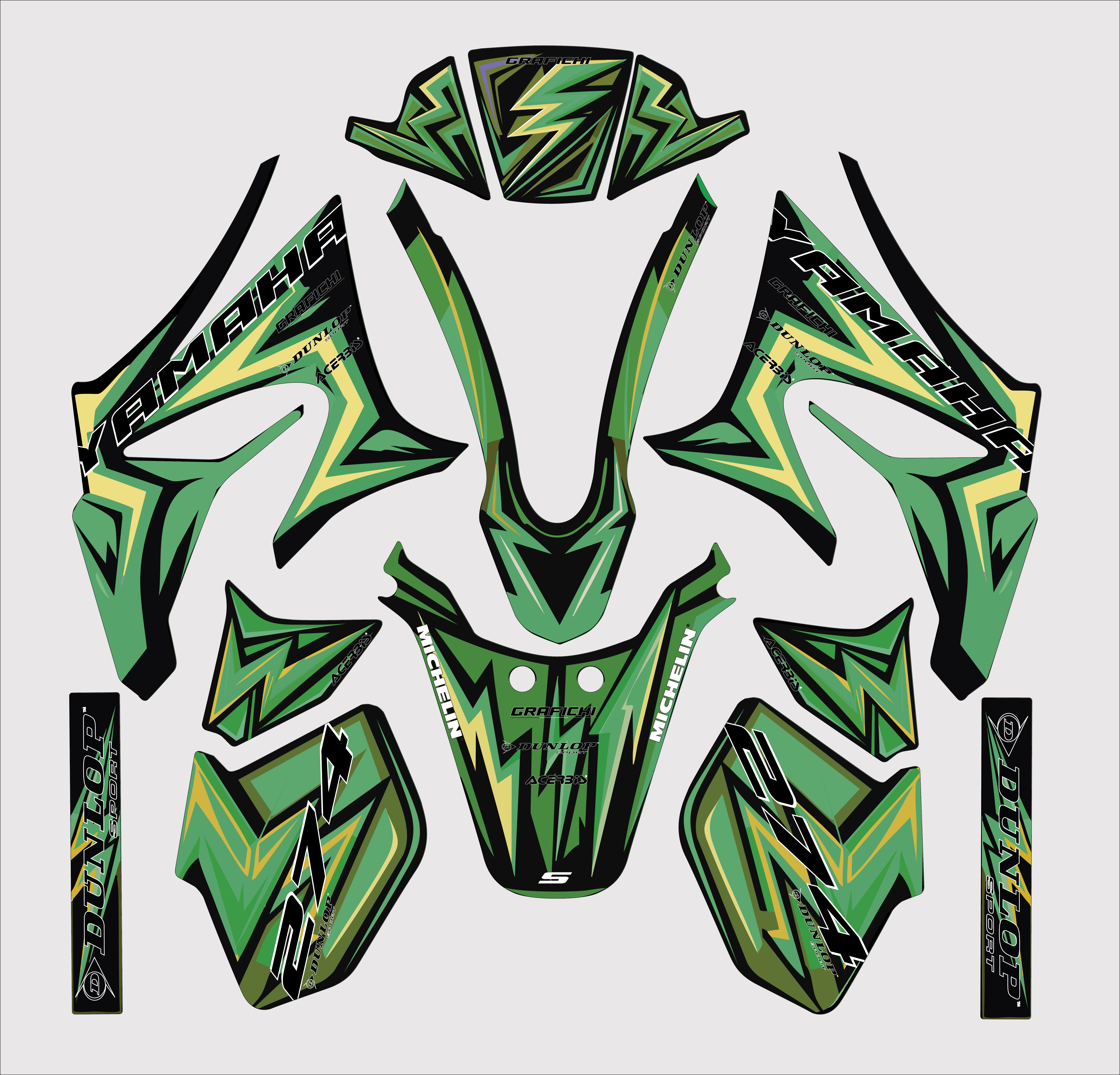 Green Graphic Kit Yamaha DT50 | 2003+