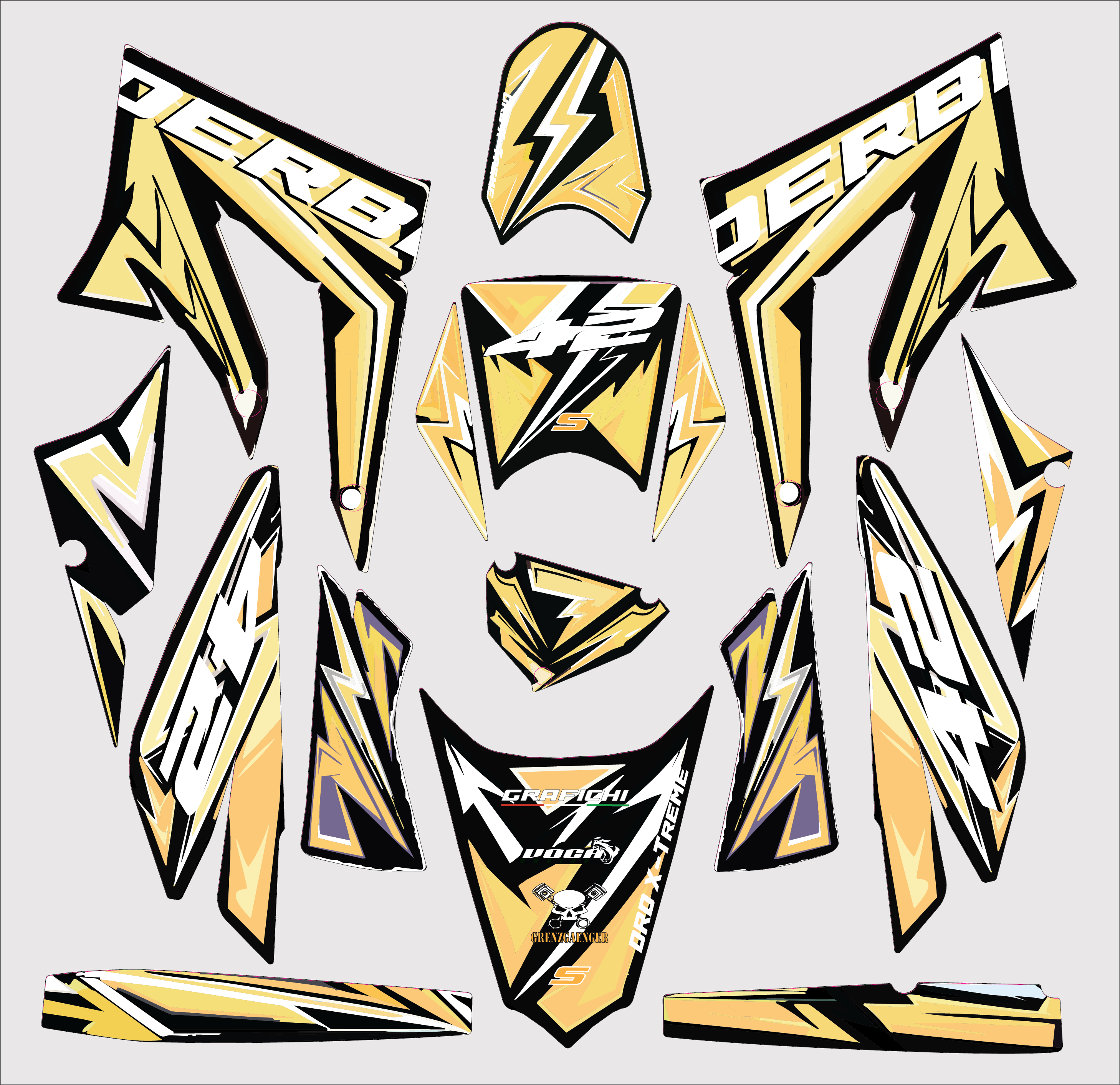 Yellow Graphic Kit | Derbi DRD Xtreme | 2011-2017