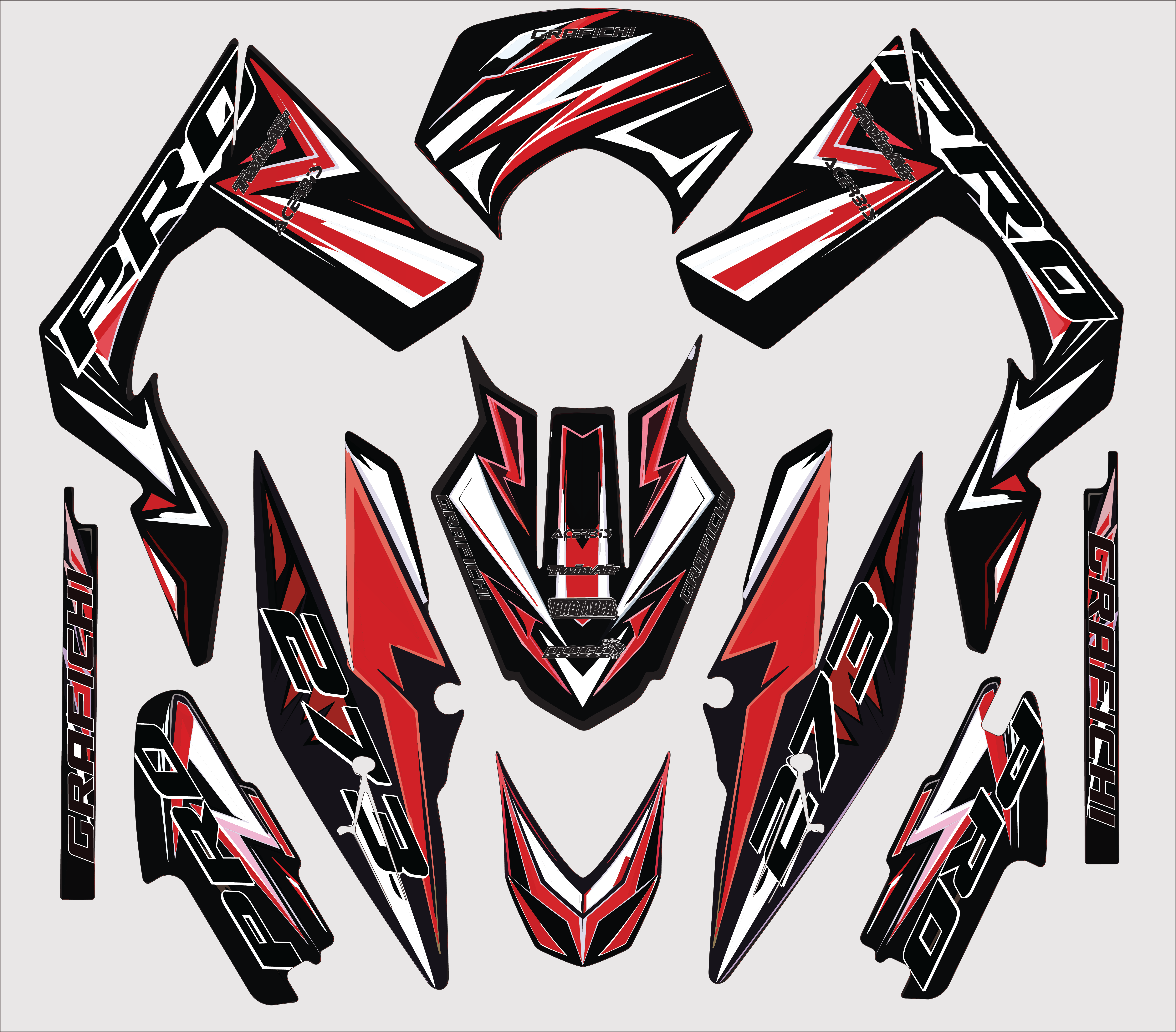 Red Graphic Kit Derbi DRD Pro | 2006-2014