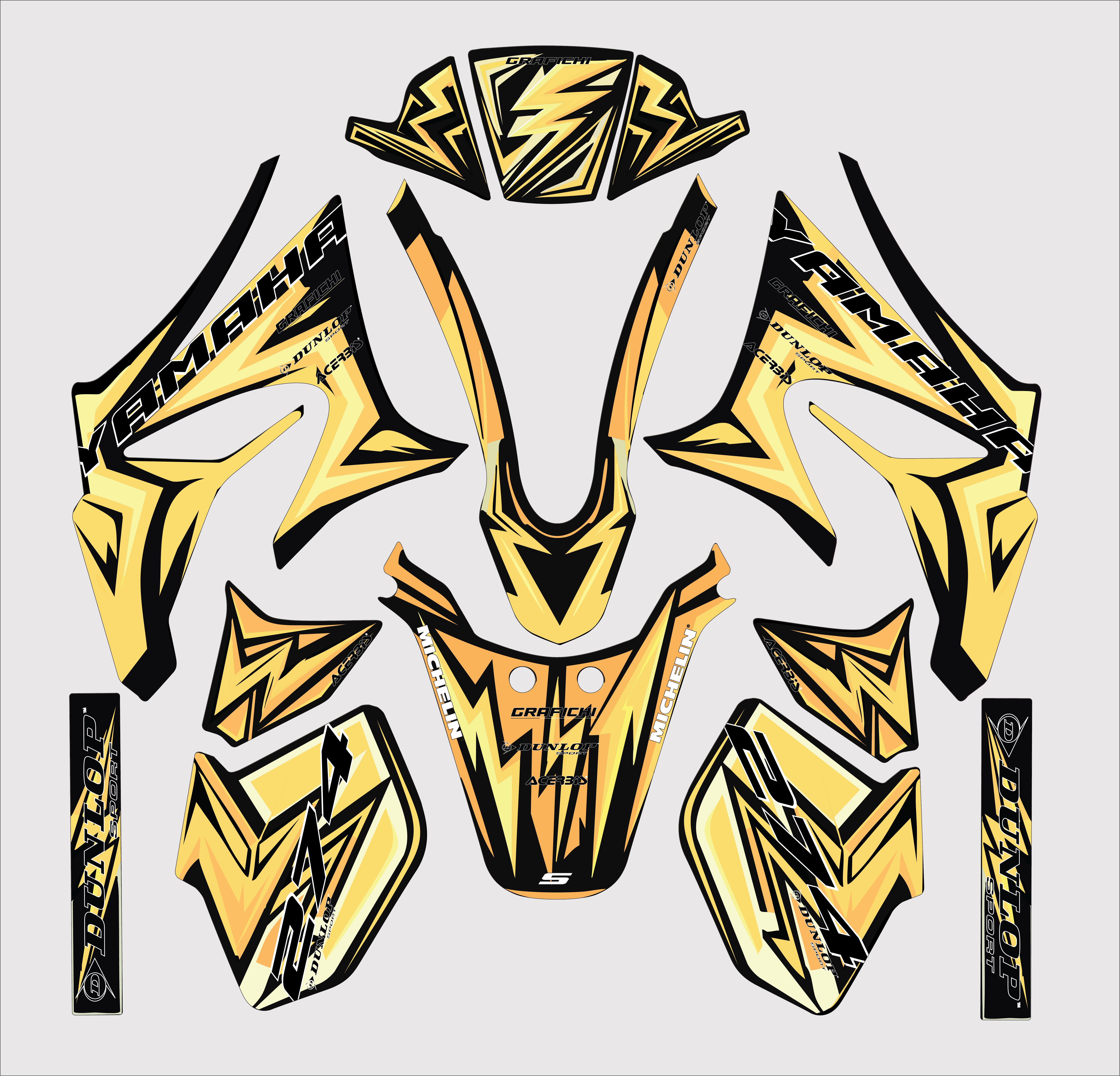 Yellow Graphic Kit Yamaha DT50 | 2003+