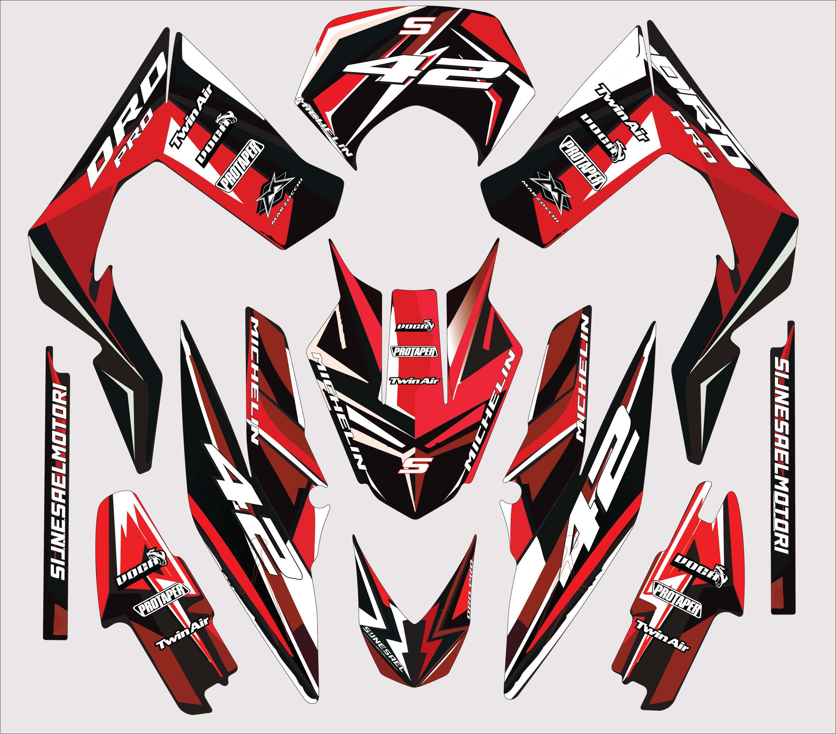 Red Graphic Kit Derbi DRD Pro | 2006-2014