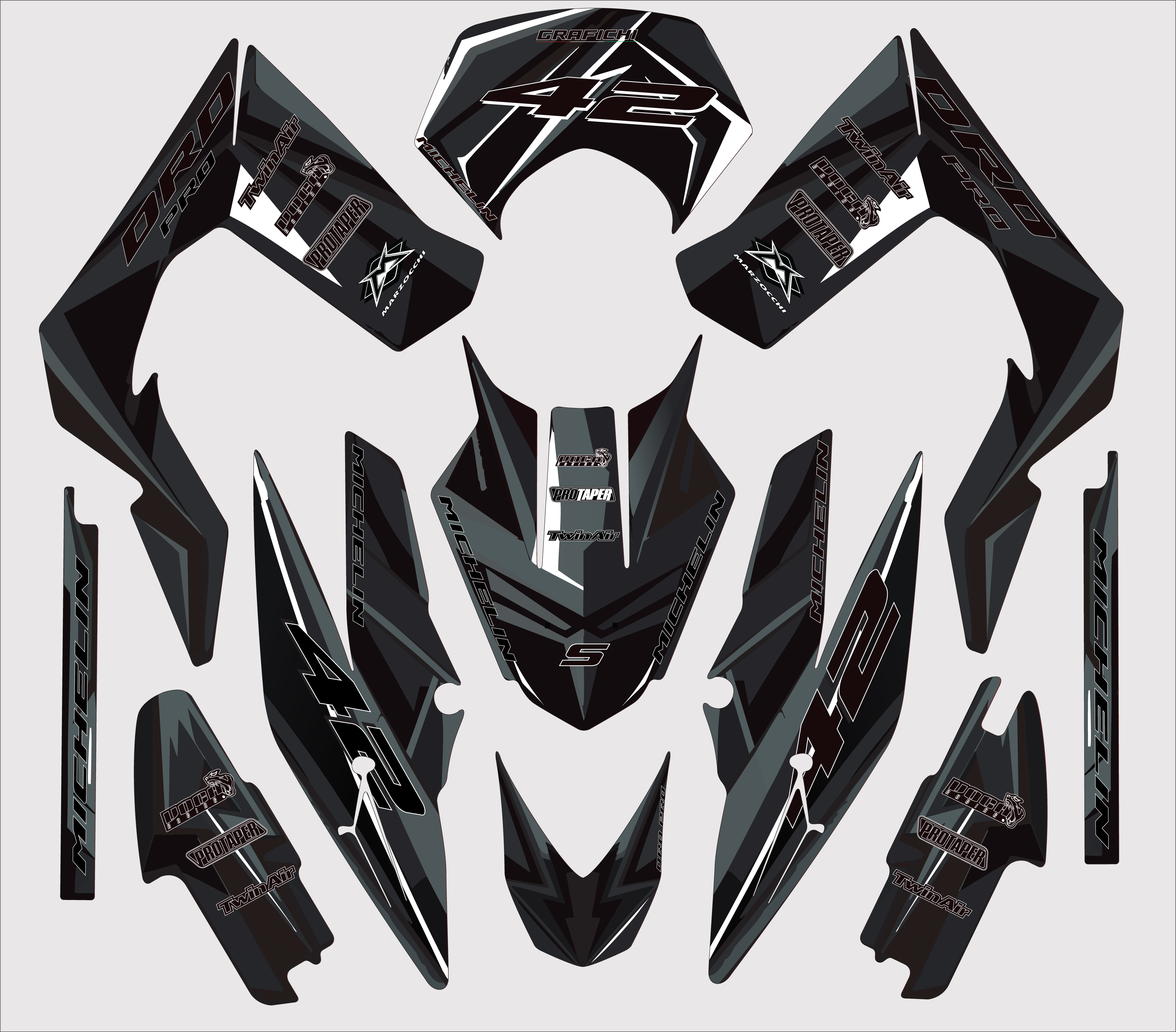 Black Graphic Kit Derbi DRD Pro | 2006-2014