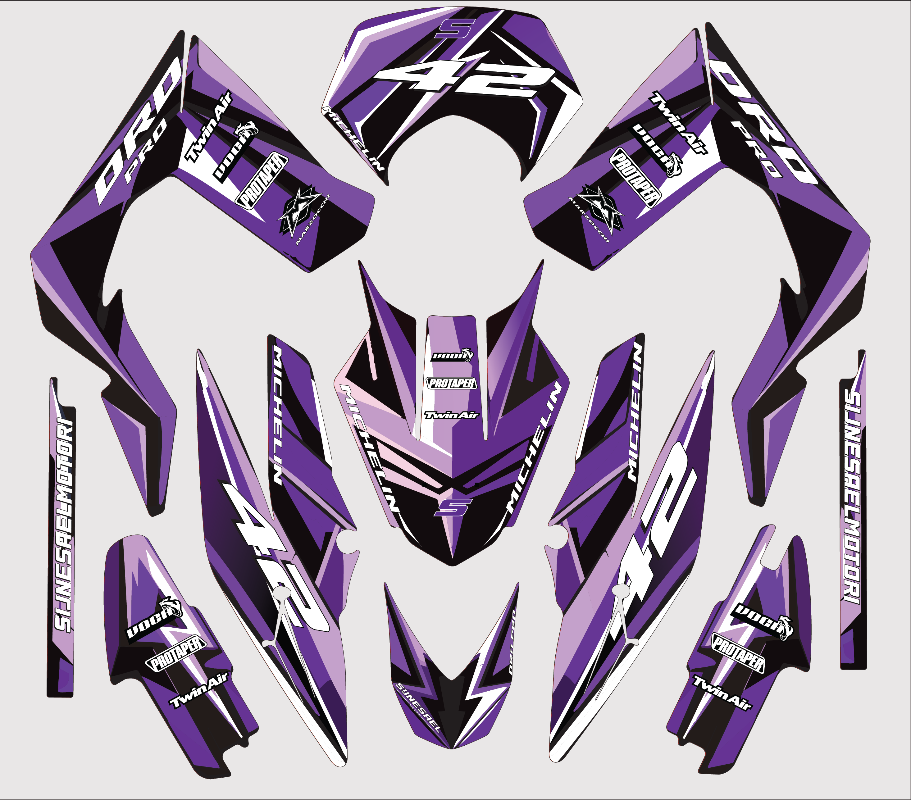 Purple Graphic Kit Derbi DRD Pro | 2006-2014