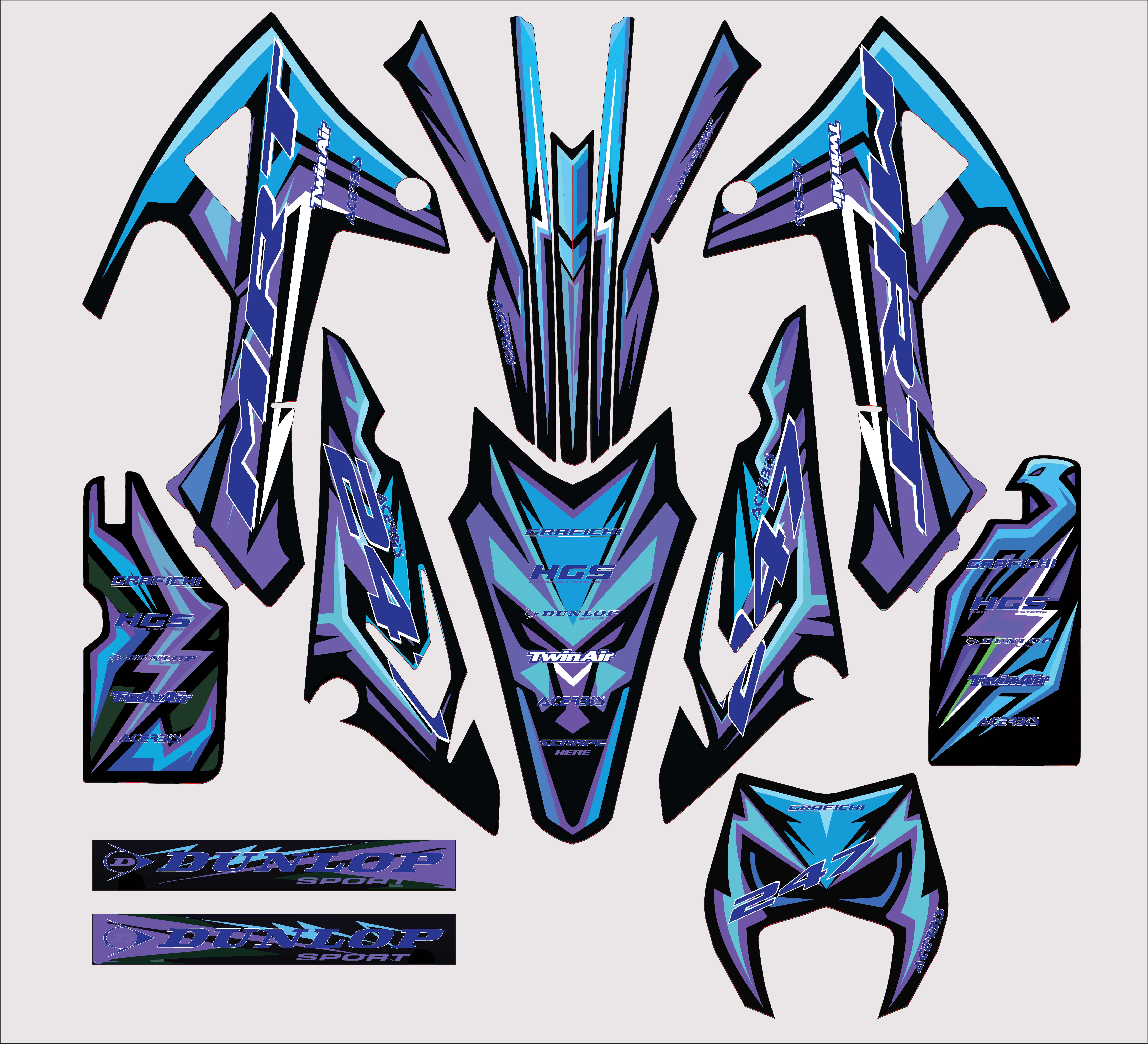 Purple & Blue Rieju Mrt 50 Graphic Kit | 2022-2023 