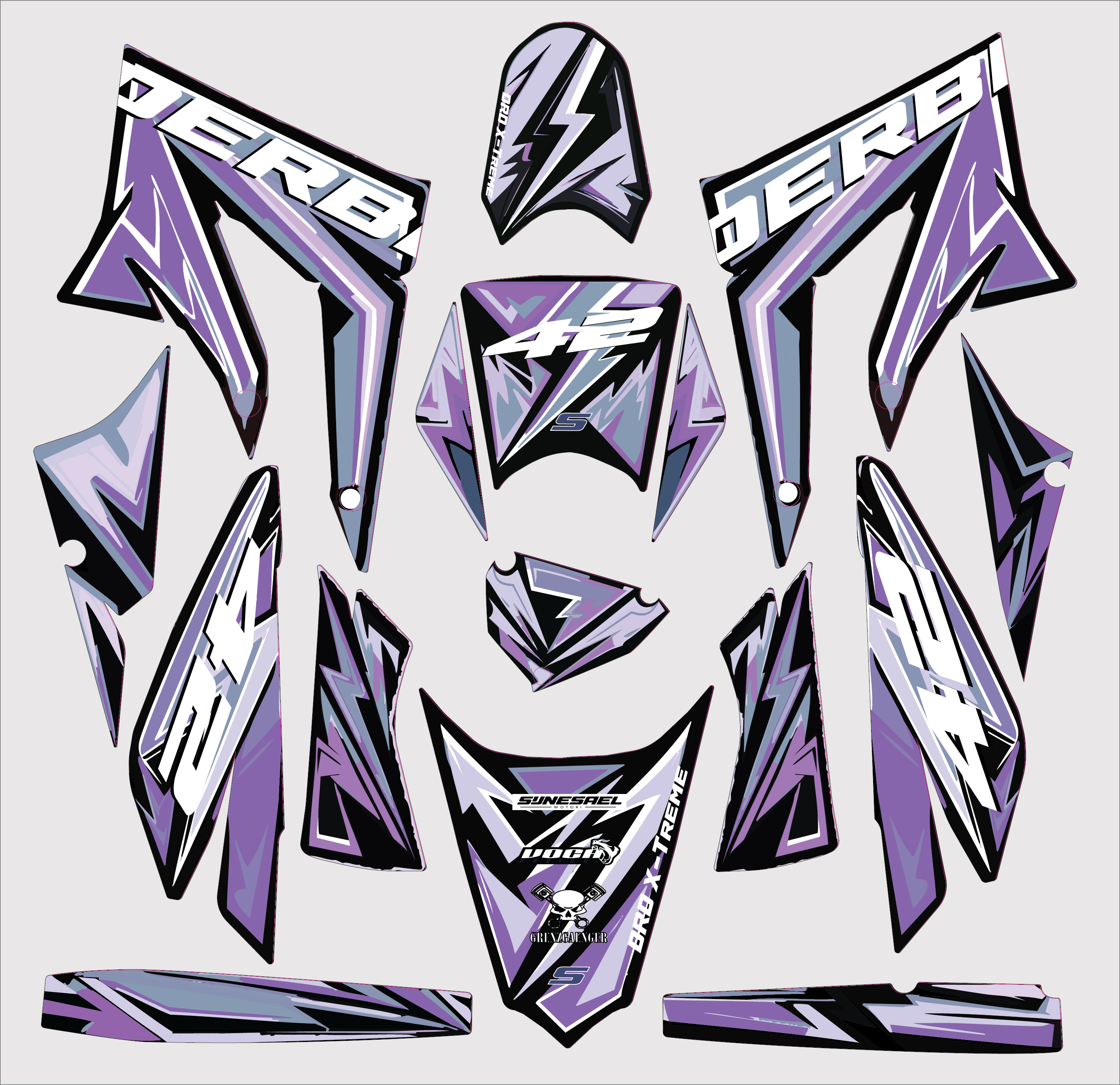 Purple Graphic Kit | Derbi DRD Xtreme | 2011-2017