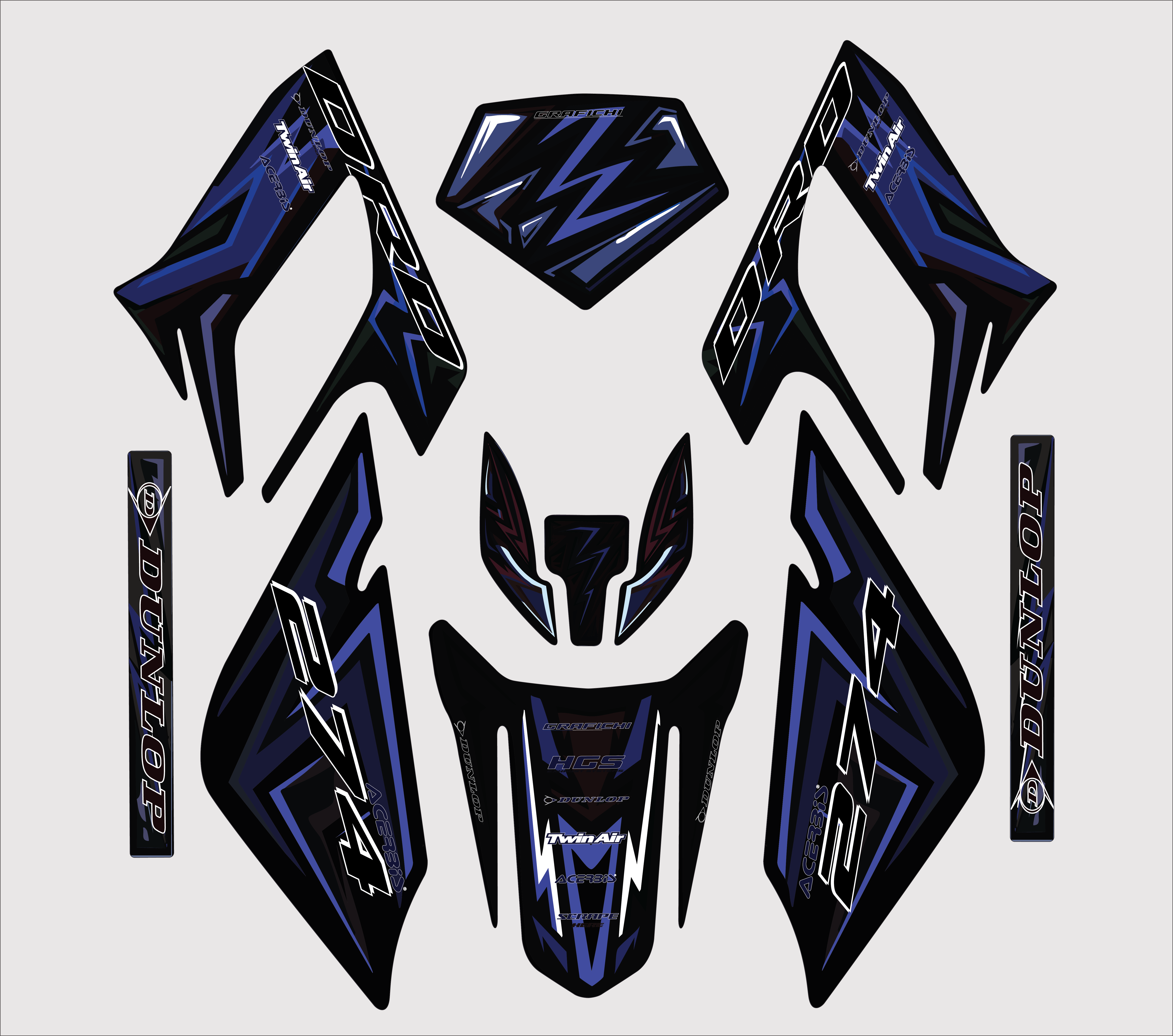 Dark Blue Derbi DRD Racing Graphic Kit | 2004-2010 