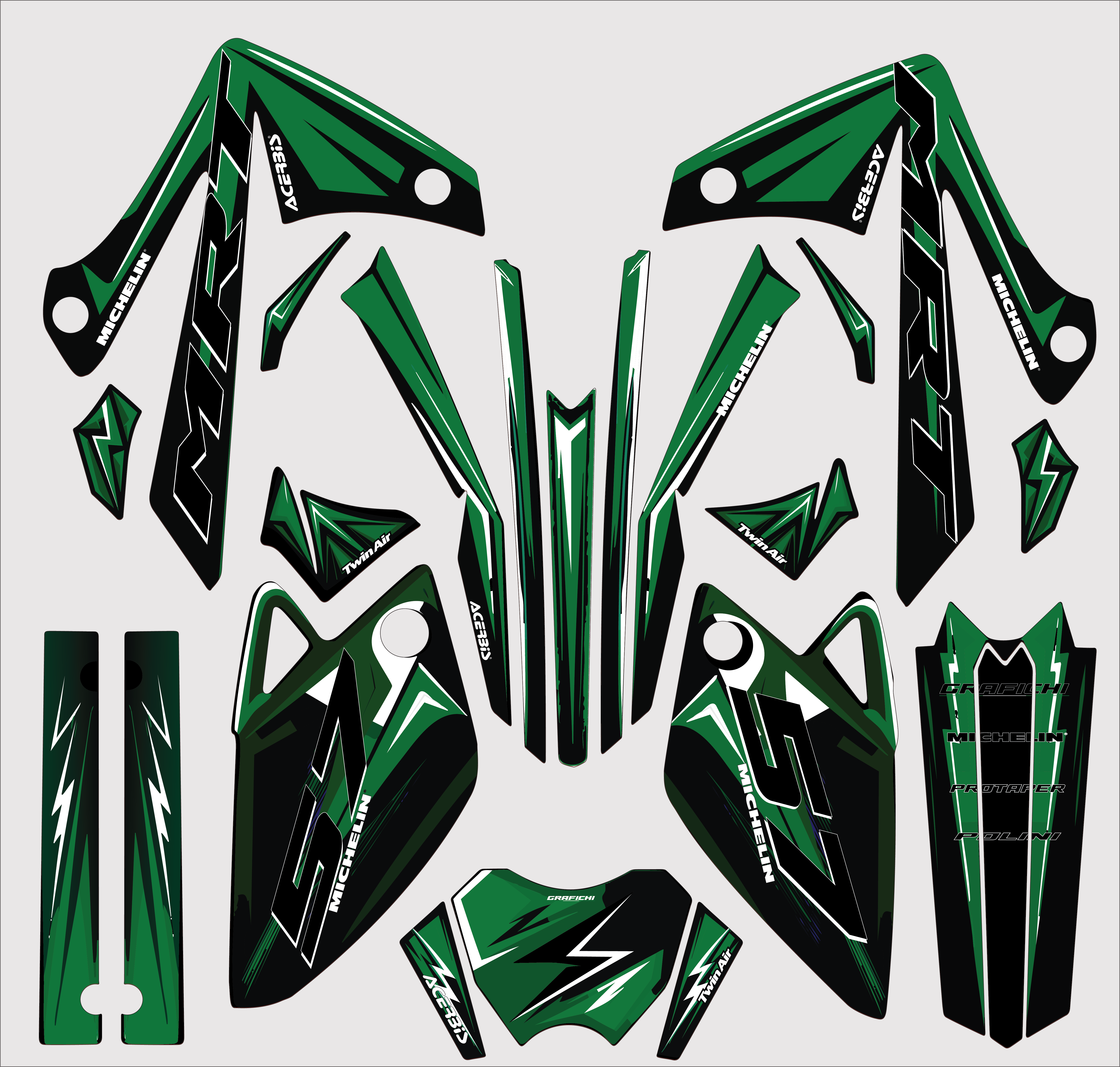 Green Graphic Kit | Rieju Mrt 50 | 2009-2021