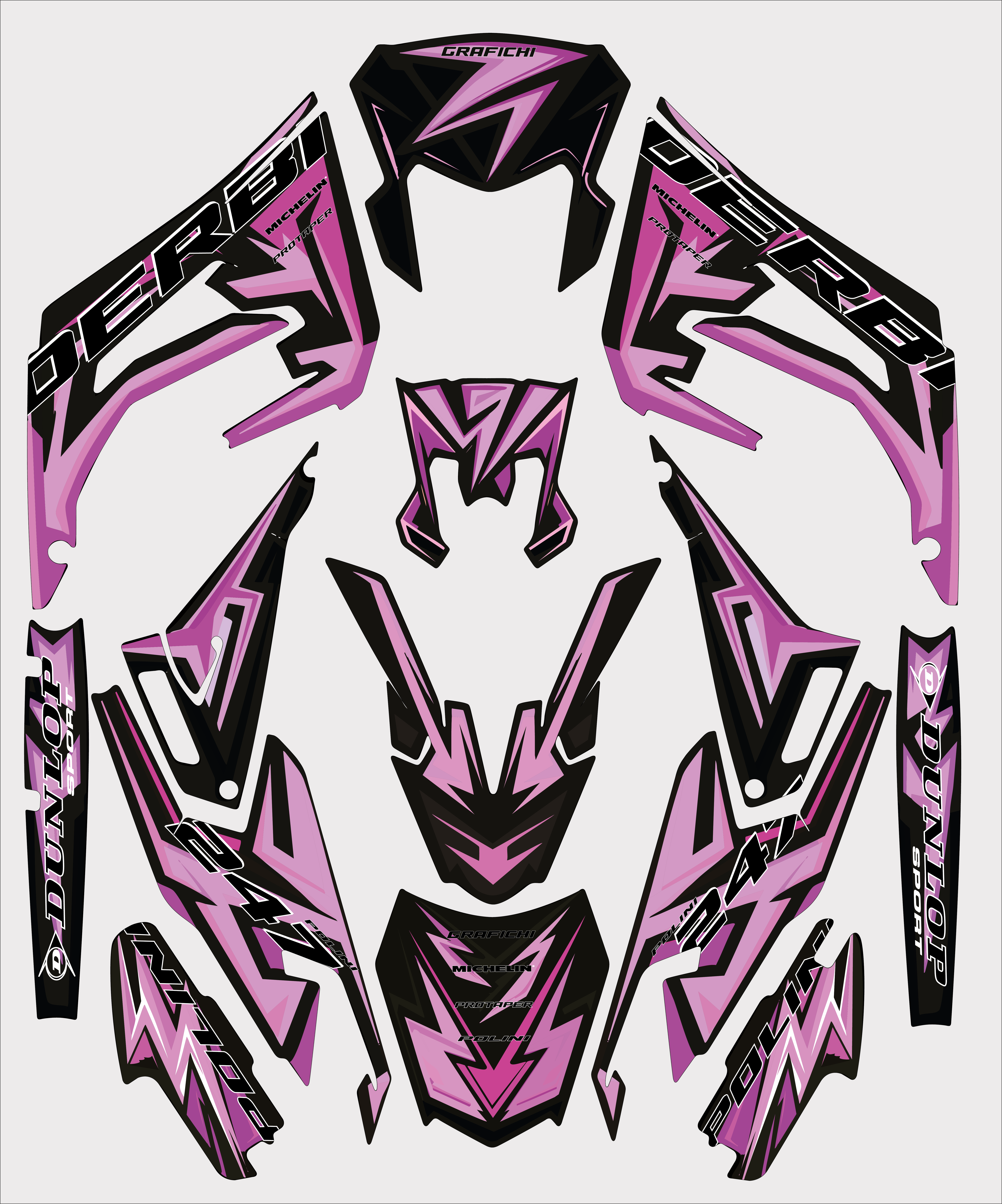 Pink Derbi Senda Graphic Kit | 2018-2023