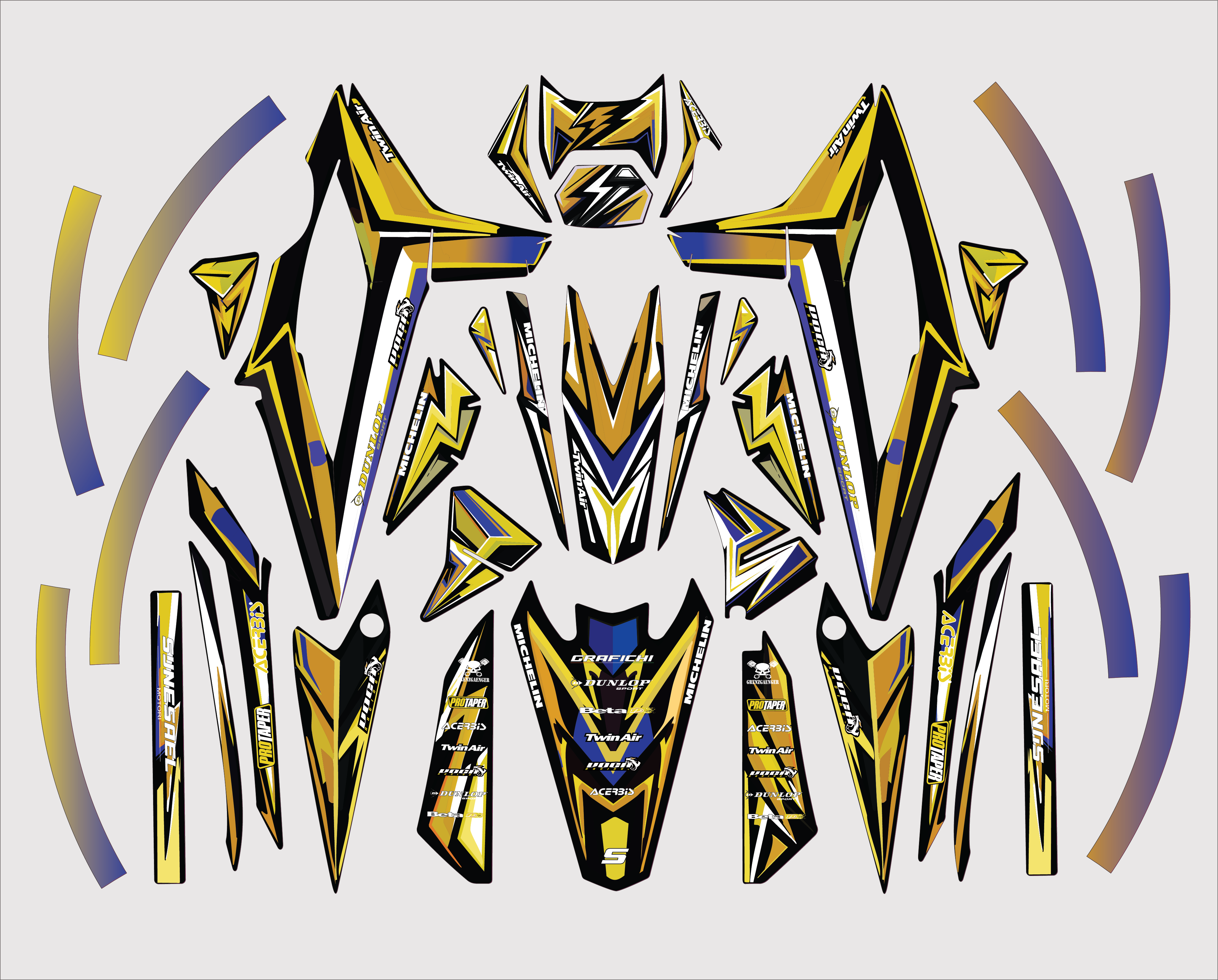 Yellow Graphic Kit | Full Body Kit | Beta RR 50 2021+ Multiple colors