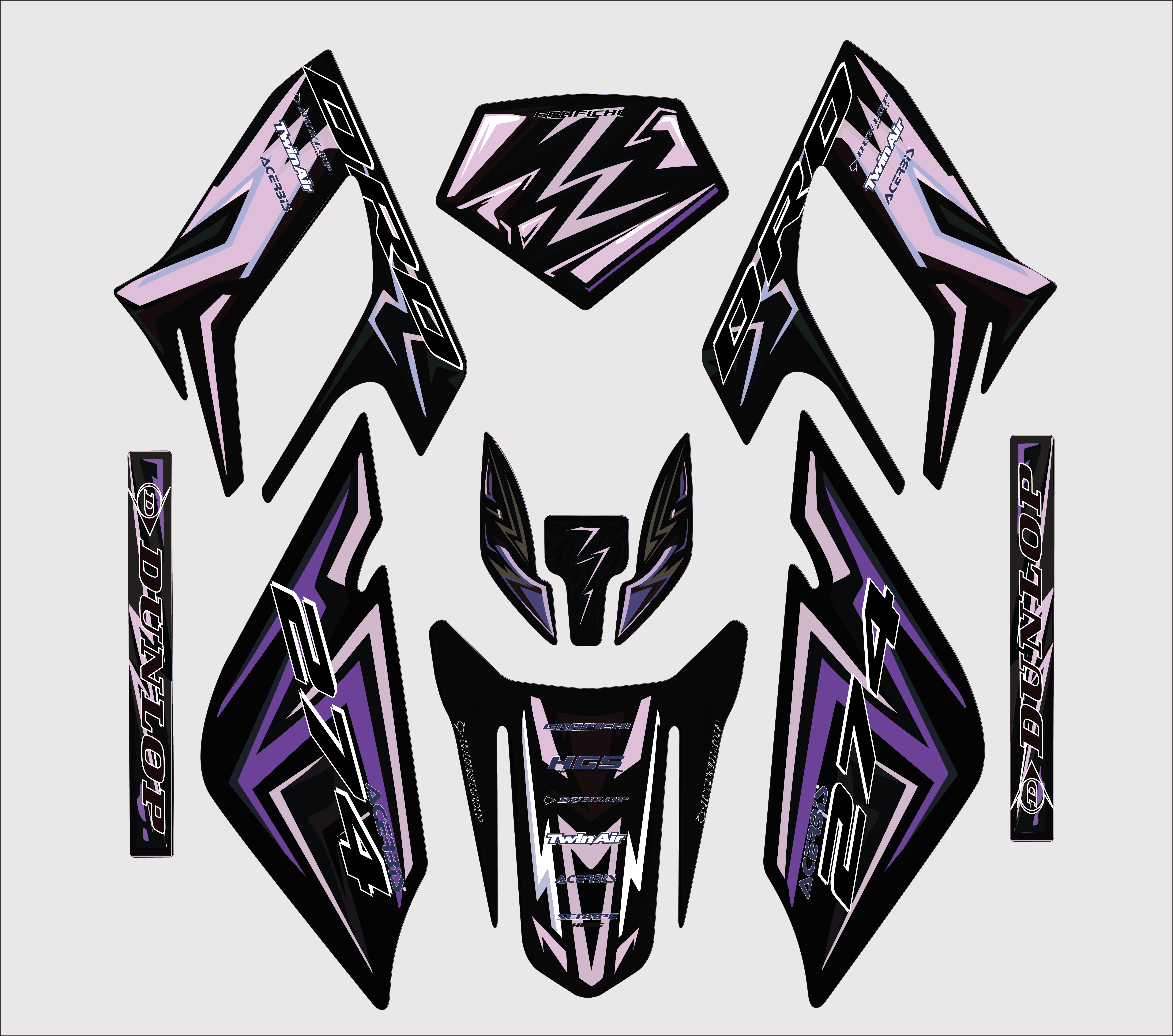 Purple Derbi DRD Racing Graphic Kit | 2004-2010 