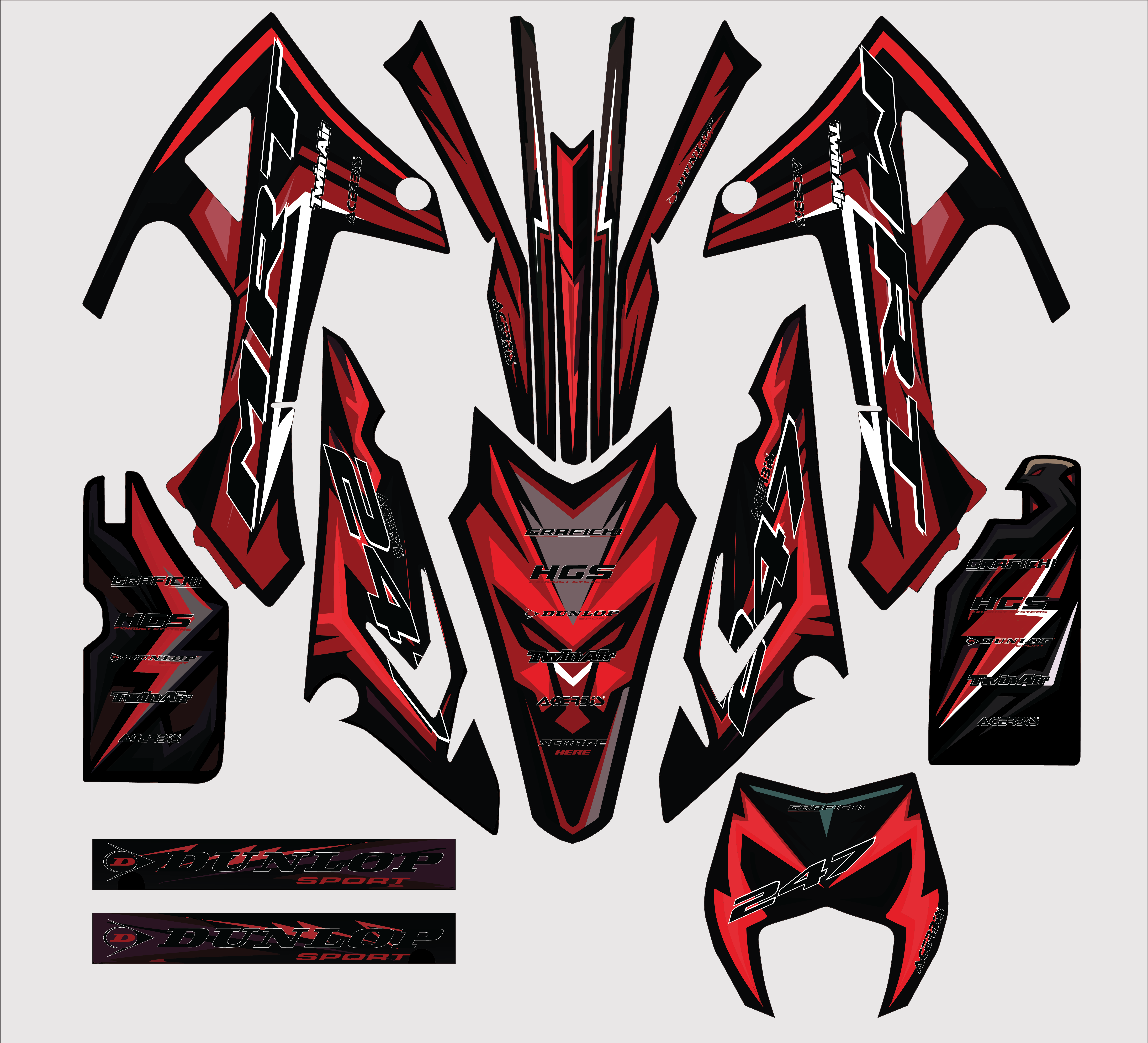 Red Rieju Mrt 50 Graphic Kit | 2022-2023 