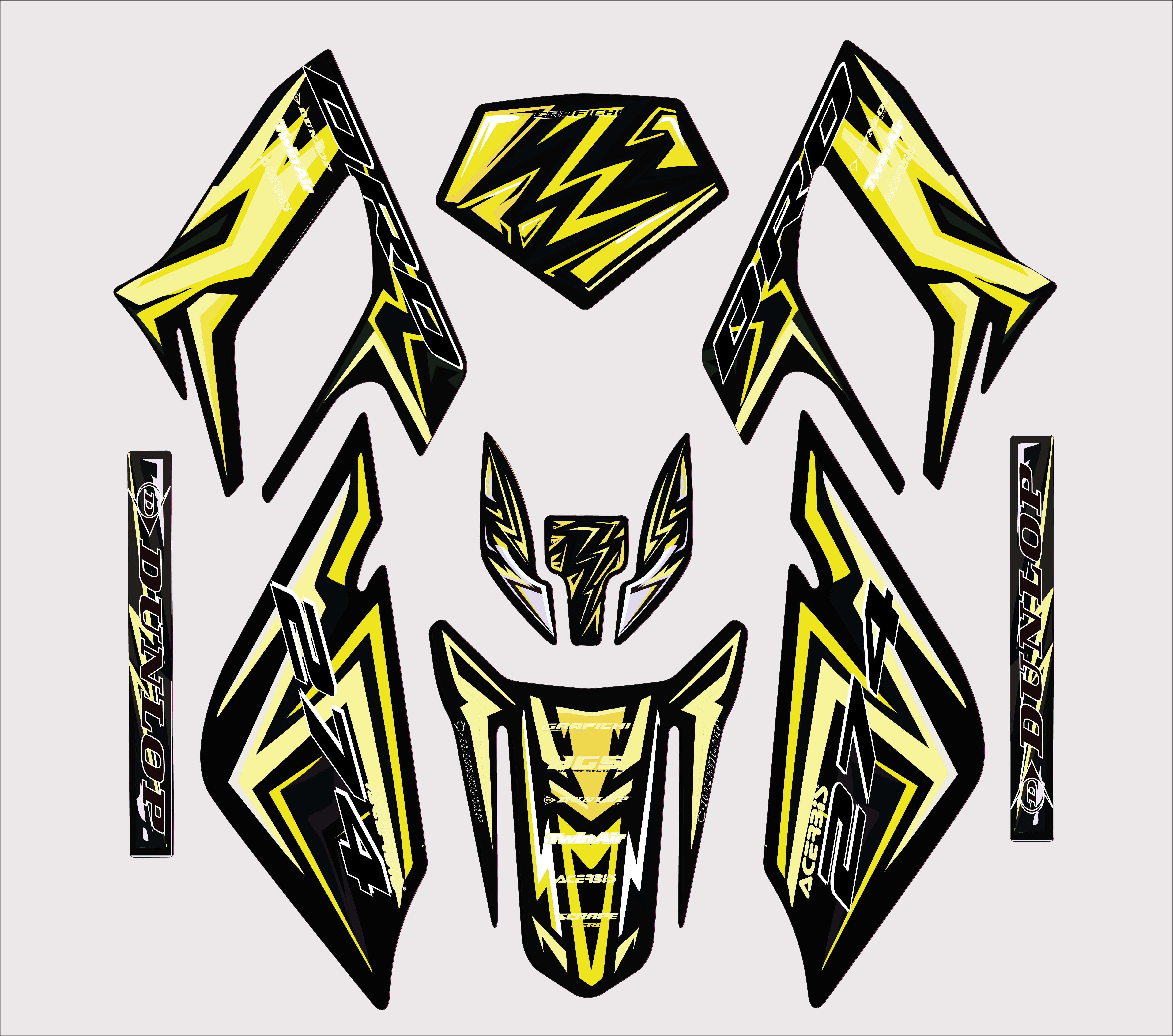 Yellow Derbi DRD Racing Graphic Kit | 2004-2010 