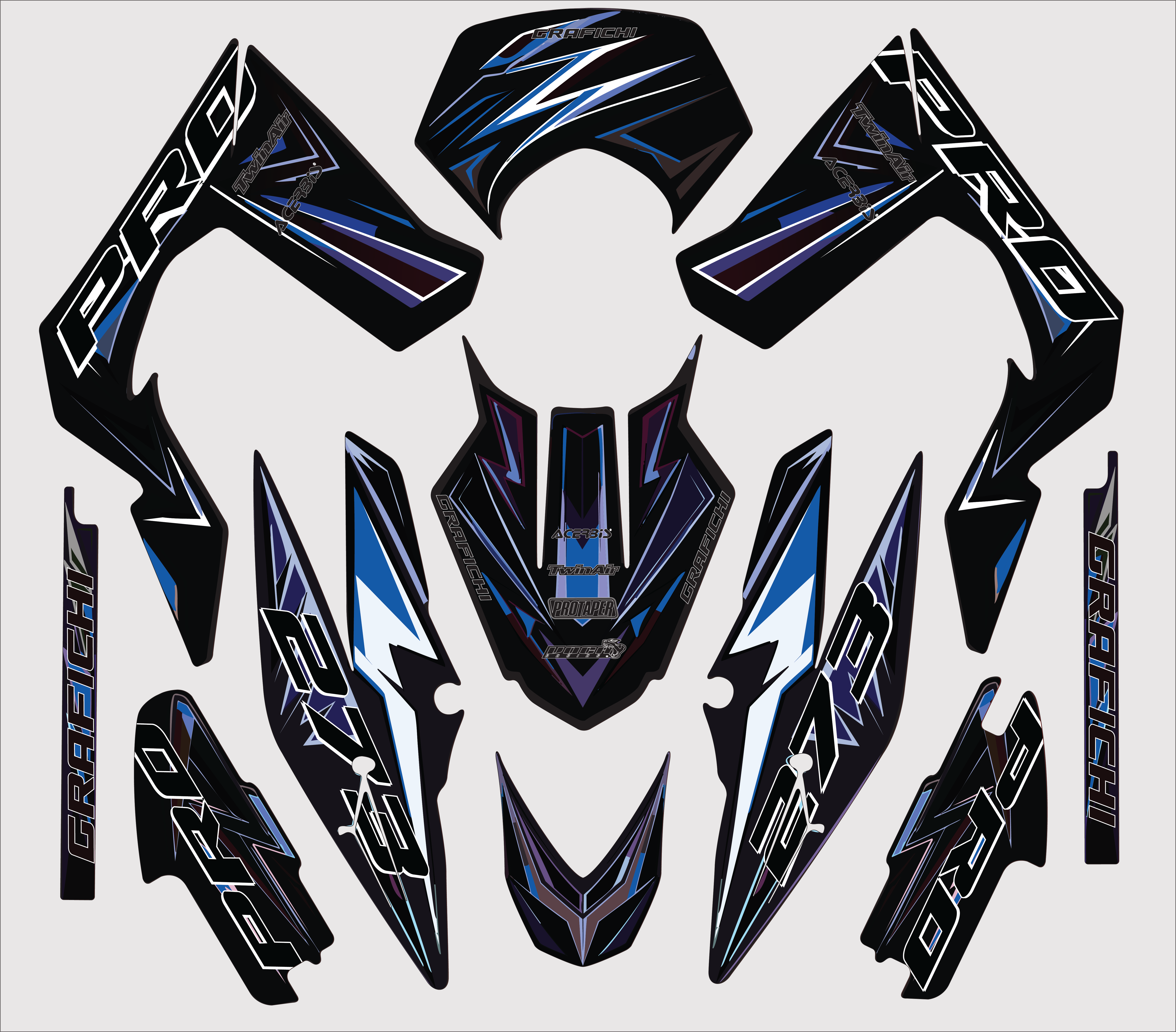 Dark Blue Graphic Kit Derbi DRD Pro | 2006-2014