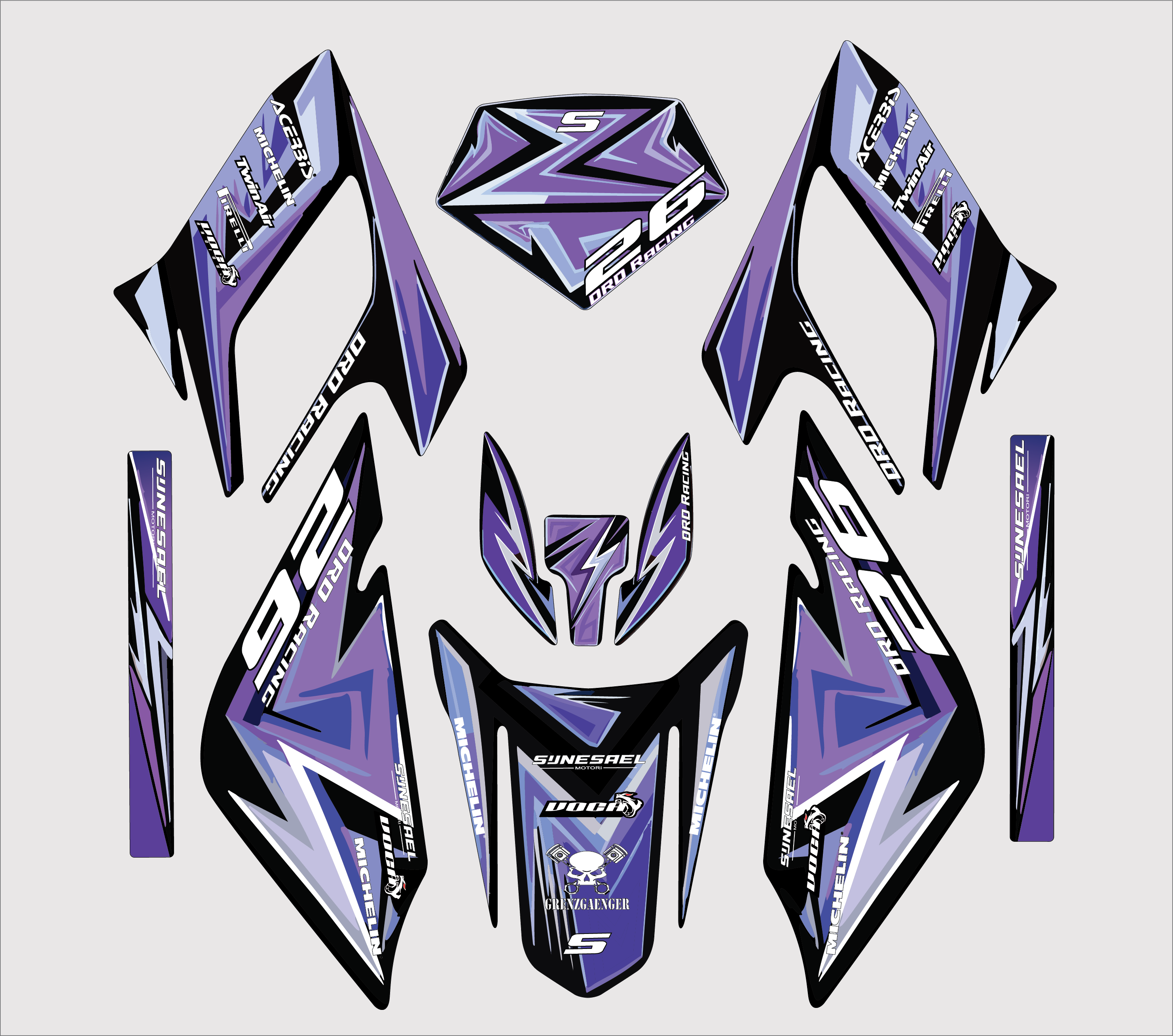 Purple Derbi DRD Racing Graphic Kit | 2004-2010