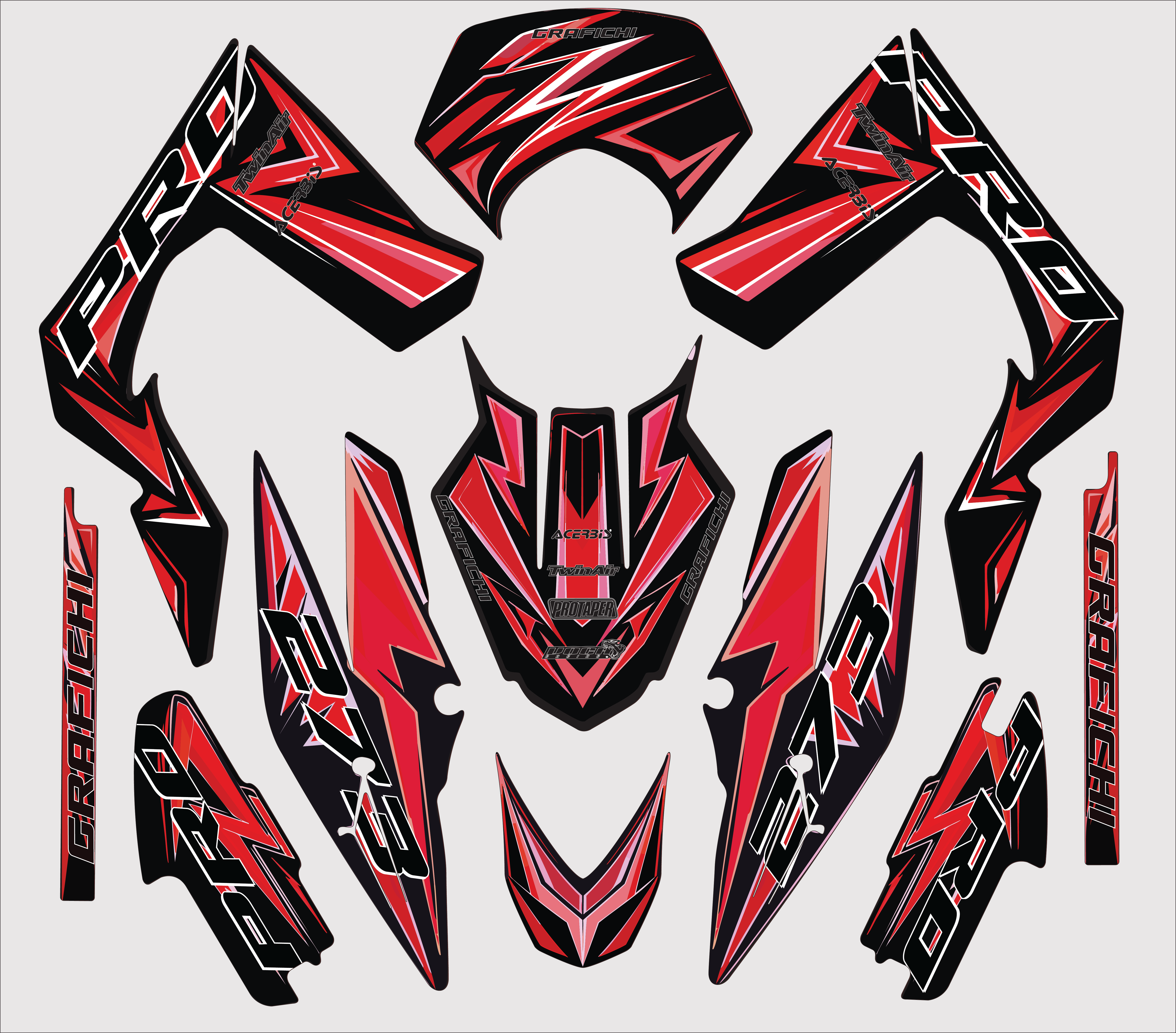 Red Graphic Kit Derbi DRD Pro | 2006-2014