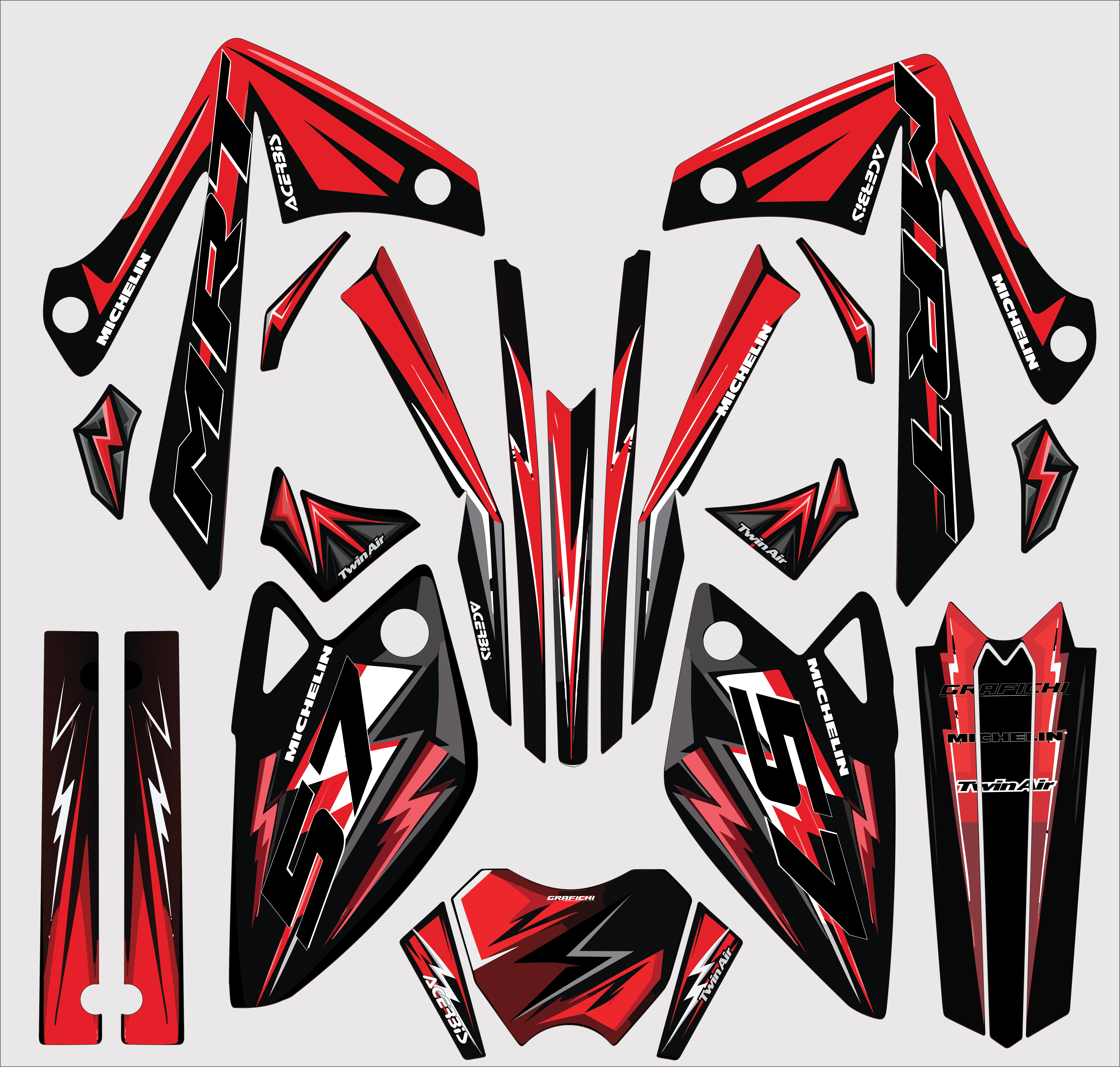 Red Graphic Kit | Rieju Mrt 50 | 2009-2021